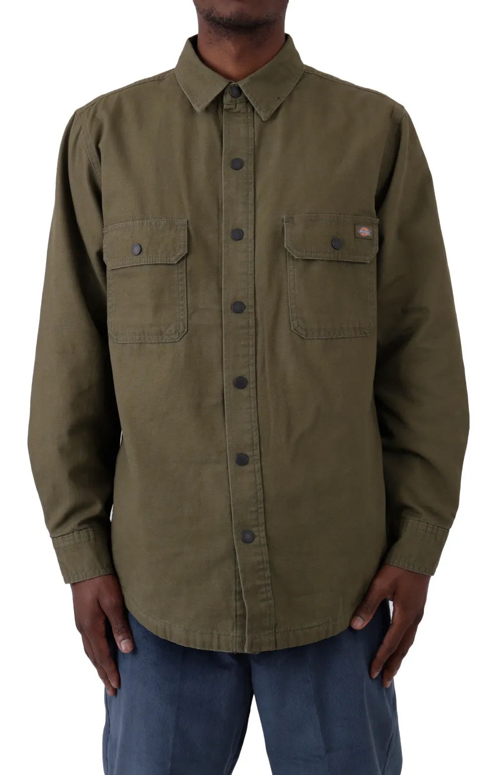 Dickies (Wl658Ml) Duck Flannel Lined Shirt Military Green