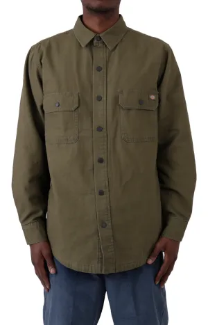 Dickies (Wl658Ml) Duck Flannel Lined Shirt Military Green