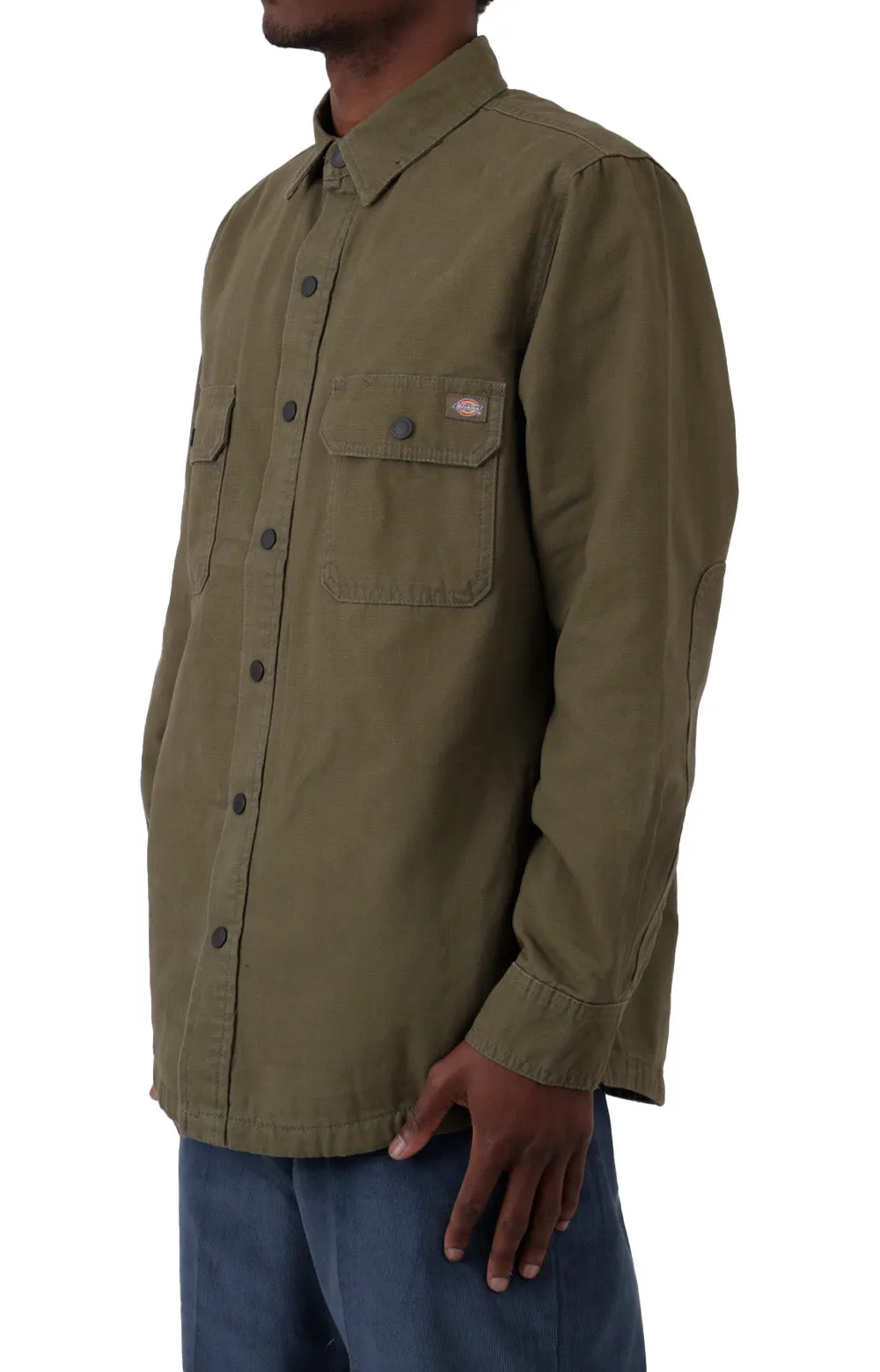 Dickies (Wl658Ml) Duck Flannel Lined Shirt Military Green