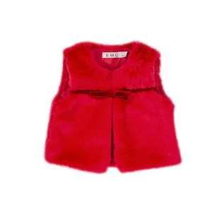 EMC Red Bow Eco Fur Vest