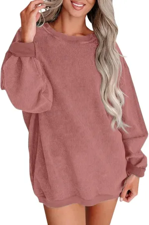 Fall Sweatshirts for Women Trendy Oversized Teacher Crewneck Sweatshirt Drop Shoulder Long Sleeve Pullover Sweaters