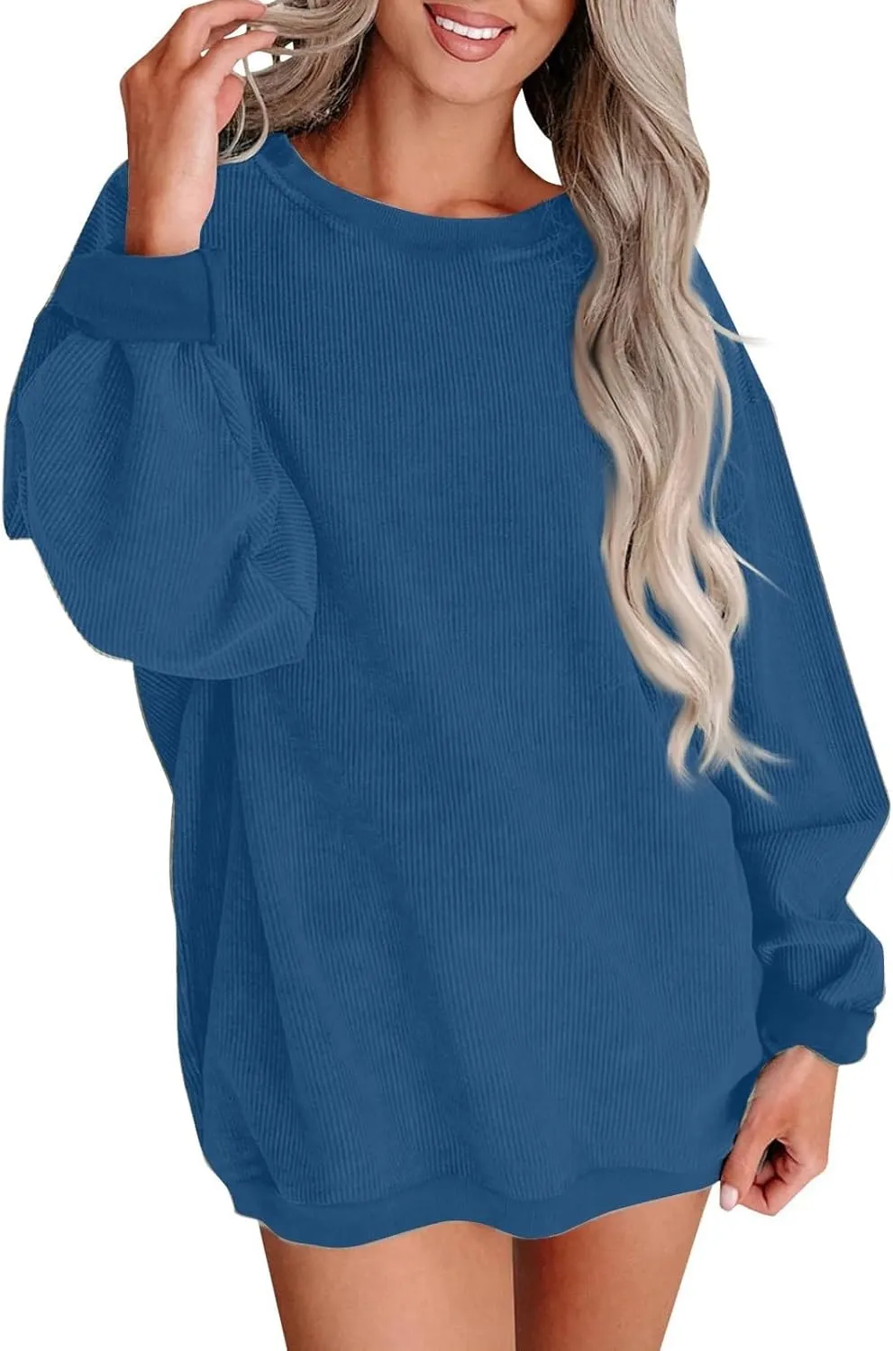 Fall Sweatshirts for Women Trendy Oversized Teacher Crewneck Sweatshirt Drop Shoulder Long Sleeve Pullover Sweaters