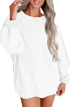 Fall Sweatshirts for Women Trendy Oversized Teacher Crewneck Sweatshirt Drop Shoulder Long Sleeve Pullover Sweaters