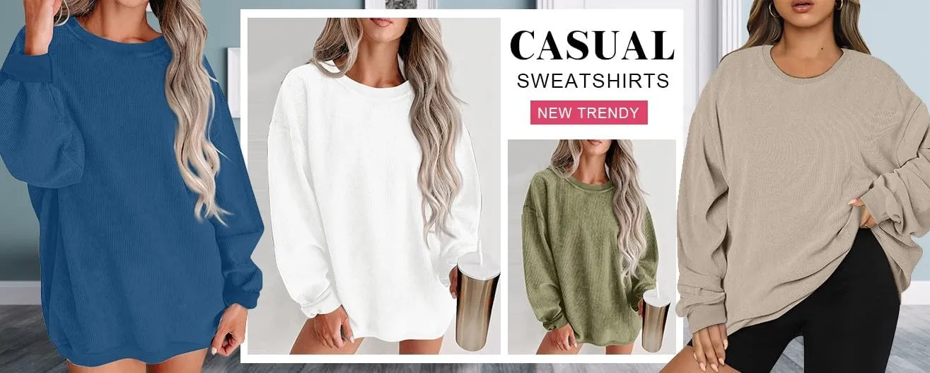 Fall Sweatshirts for Women Trendy Oversized Teacher Crewneck Sweatshirt Drop Shoulder Long Sleeve Pullover Sweaters