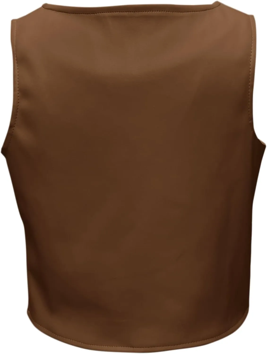 Fallorchid Girls Faux Leather Vest Fashion Button Sleeveless Tank Tops Cute V Neck Jacket Waistcoat