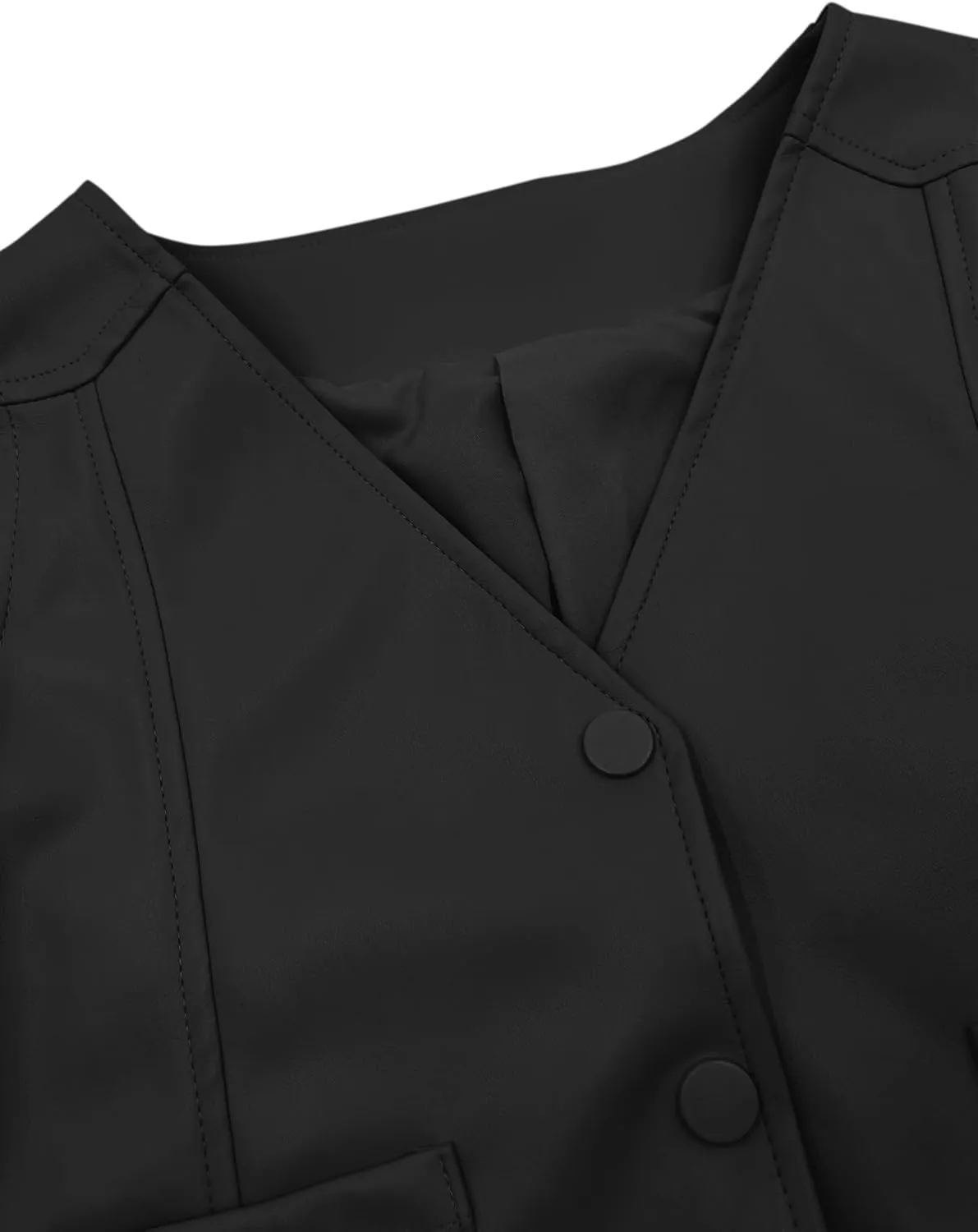 Fallorchid Girls Faux Leather Vest Fashion Button Sleeveless Tank Tops Cute V Neck Jacket Waistcoat