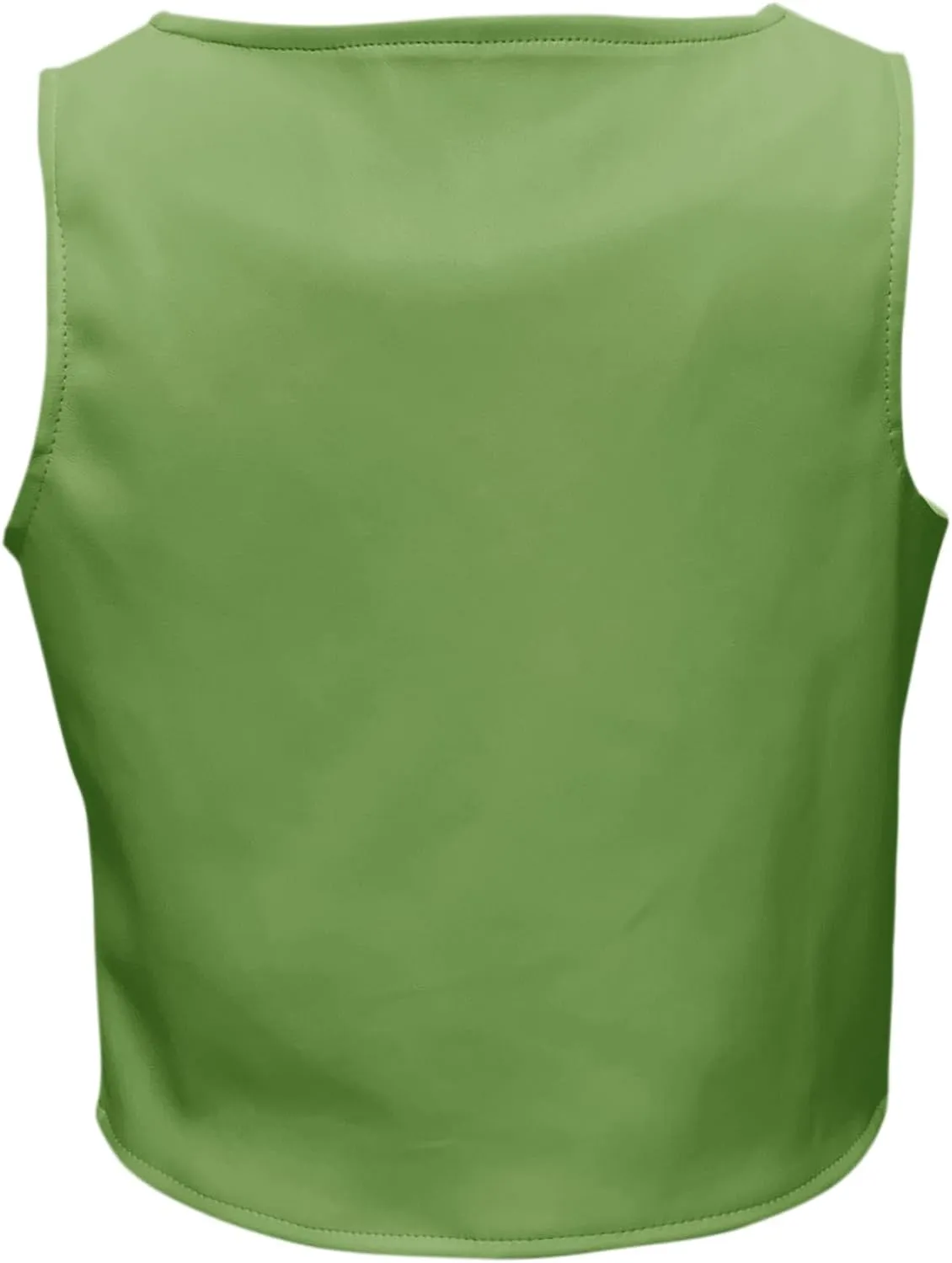 Fallorchid Girls Faux Leather Vest Fashion Button Sleeveless Tank Tops Cute V Neck Jacket Waistcoat