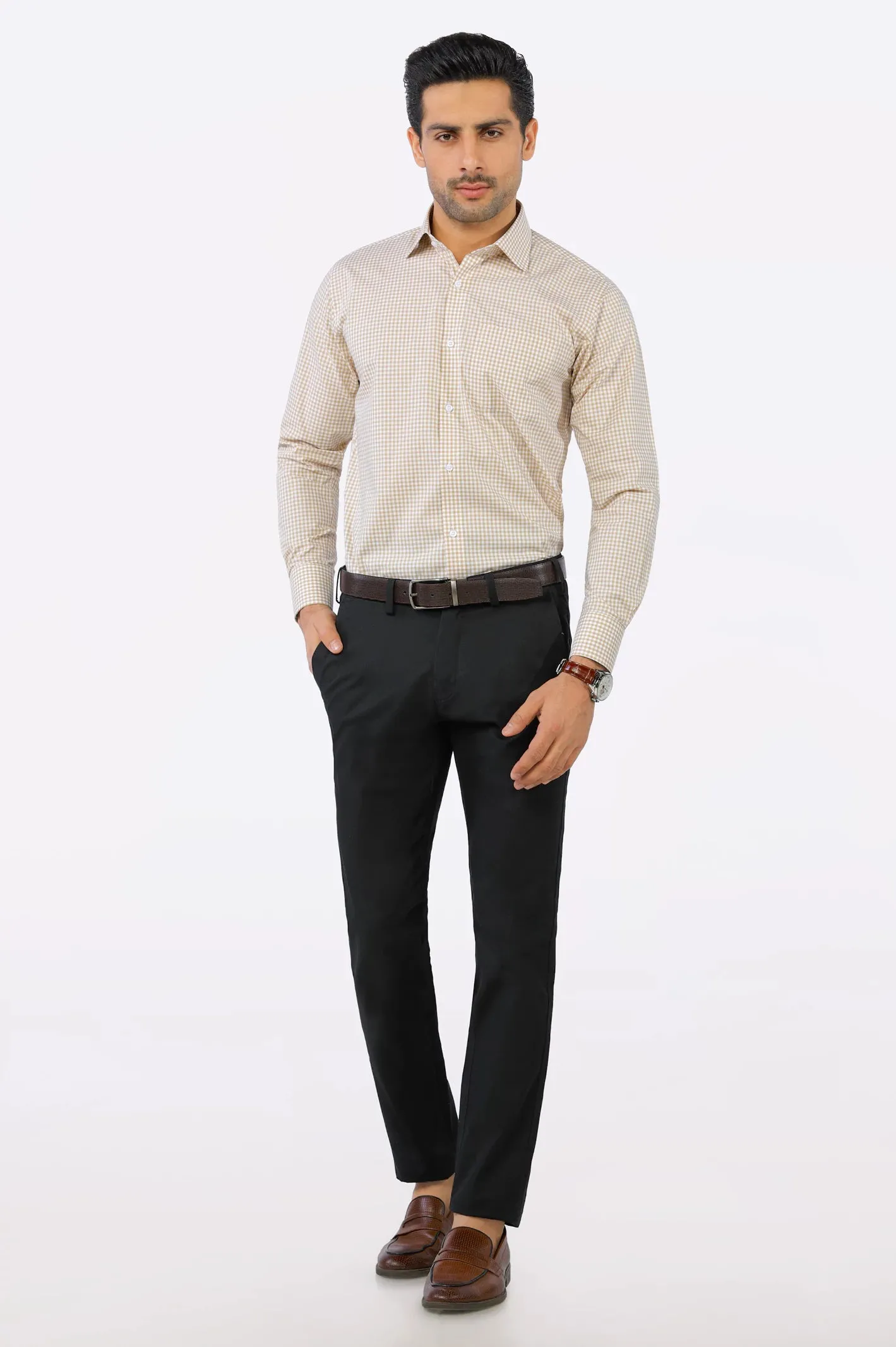 Fawn Mini Gingham Check Formal Shirt