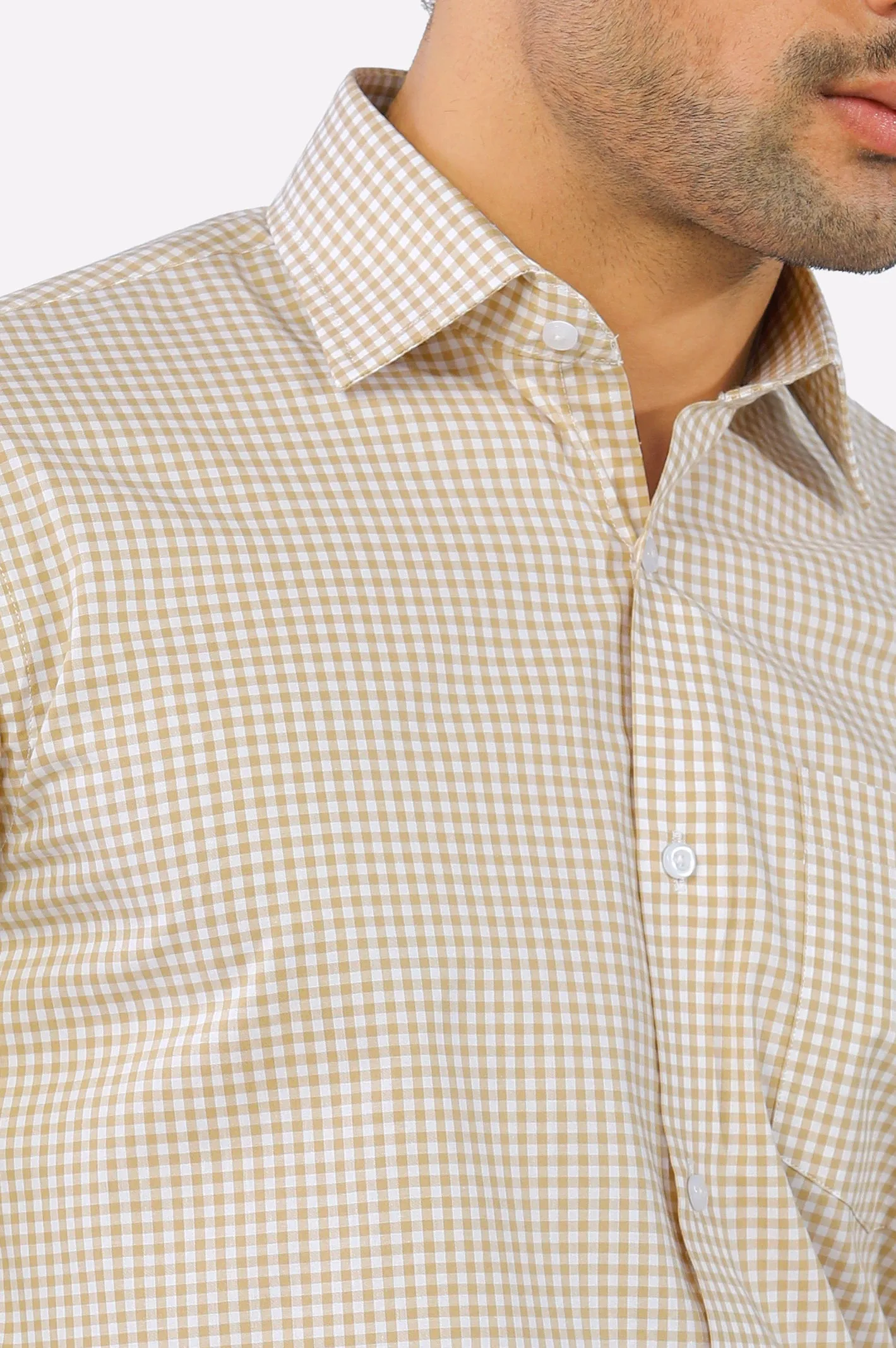 Fawn Mini Gingham Check Formal Shirt