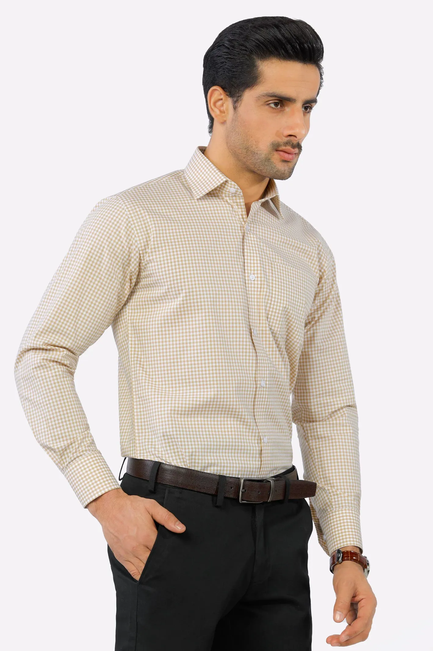 Fawn Mini Gingham Check Formal Shirt