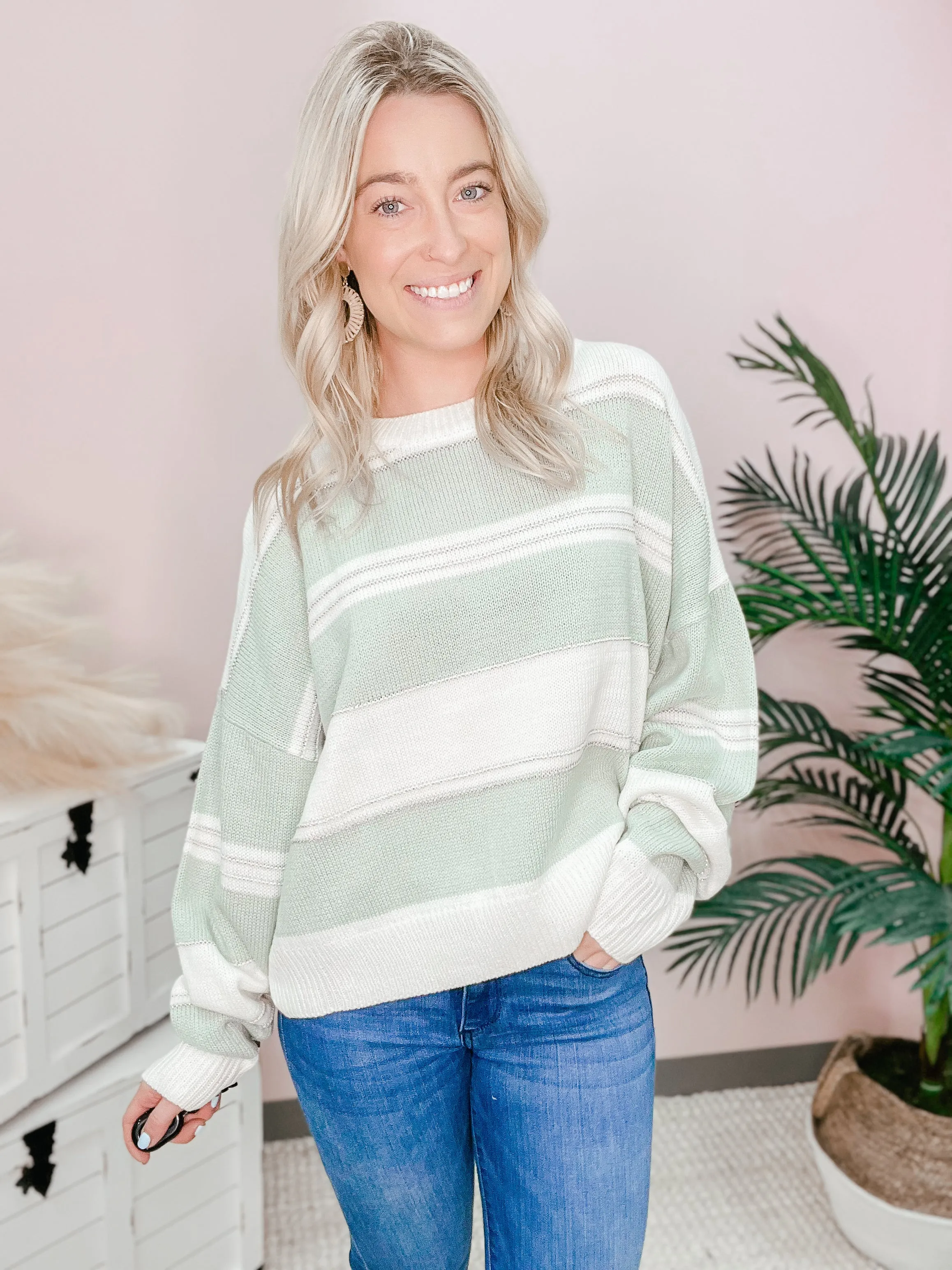 Feel It Still Sage Sweater