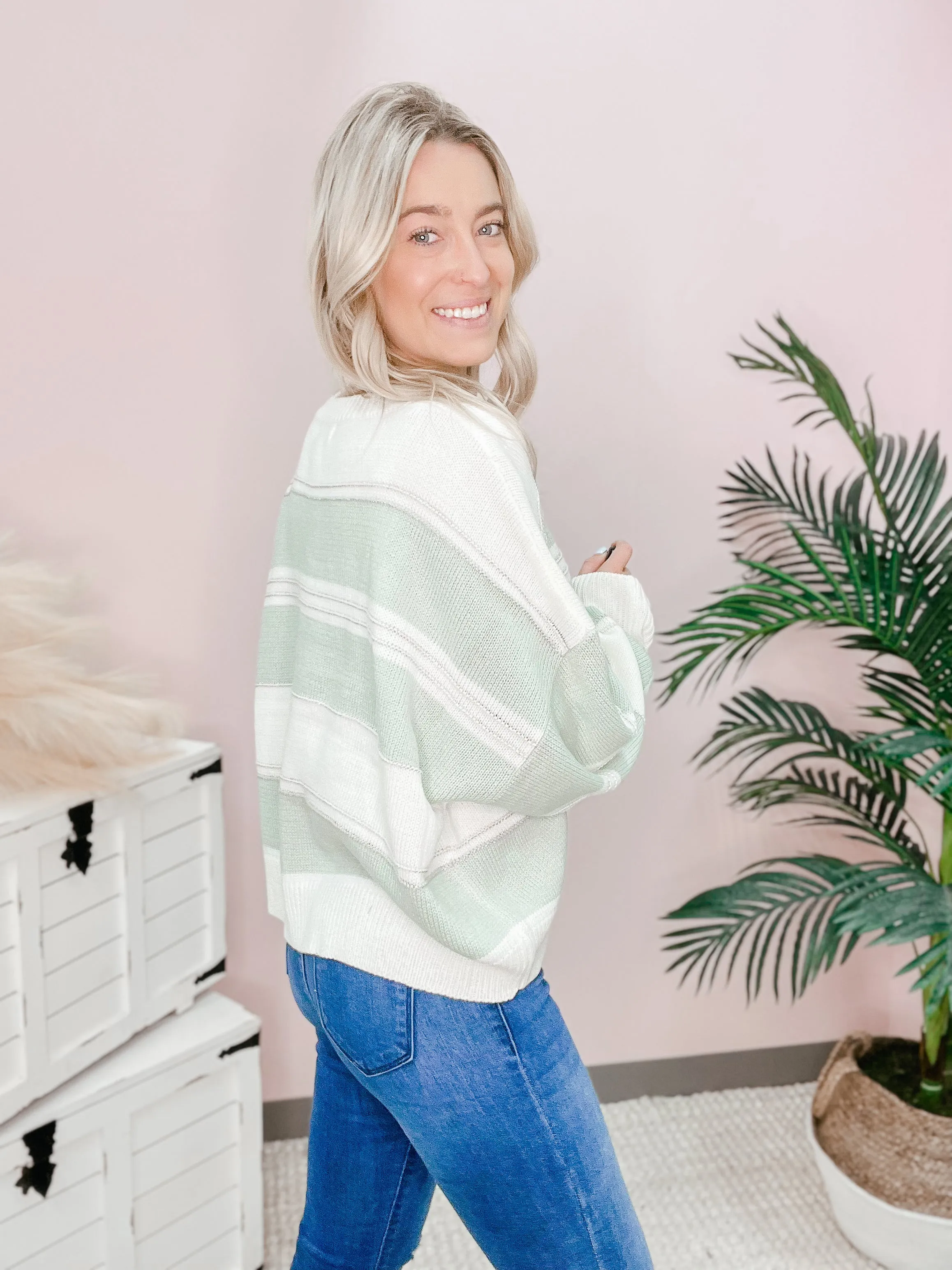 Feel It Still Sage Sweater