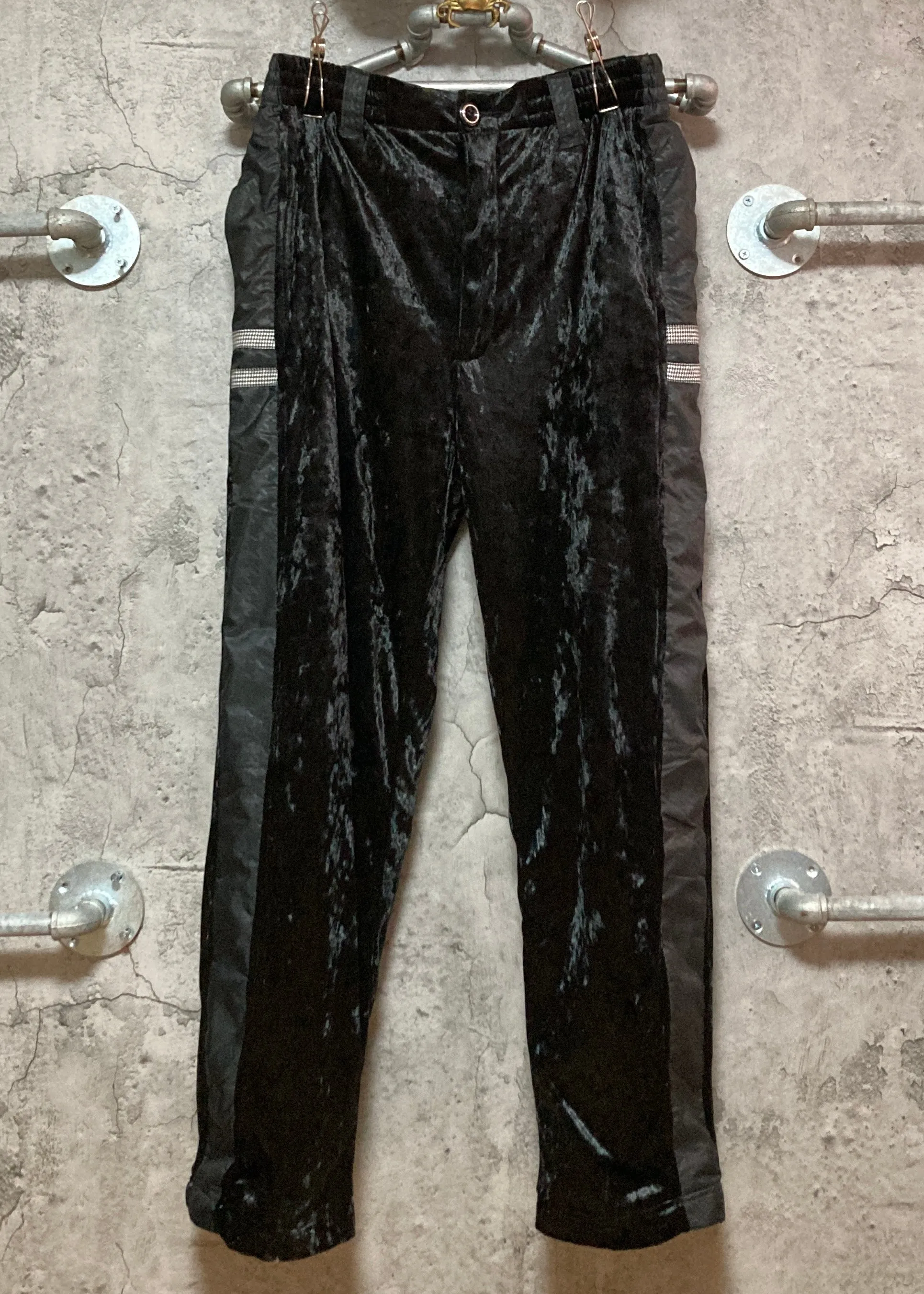 furyo two piece set velour tracksuit jacket pants black
