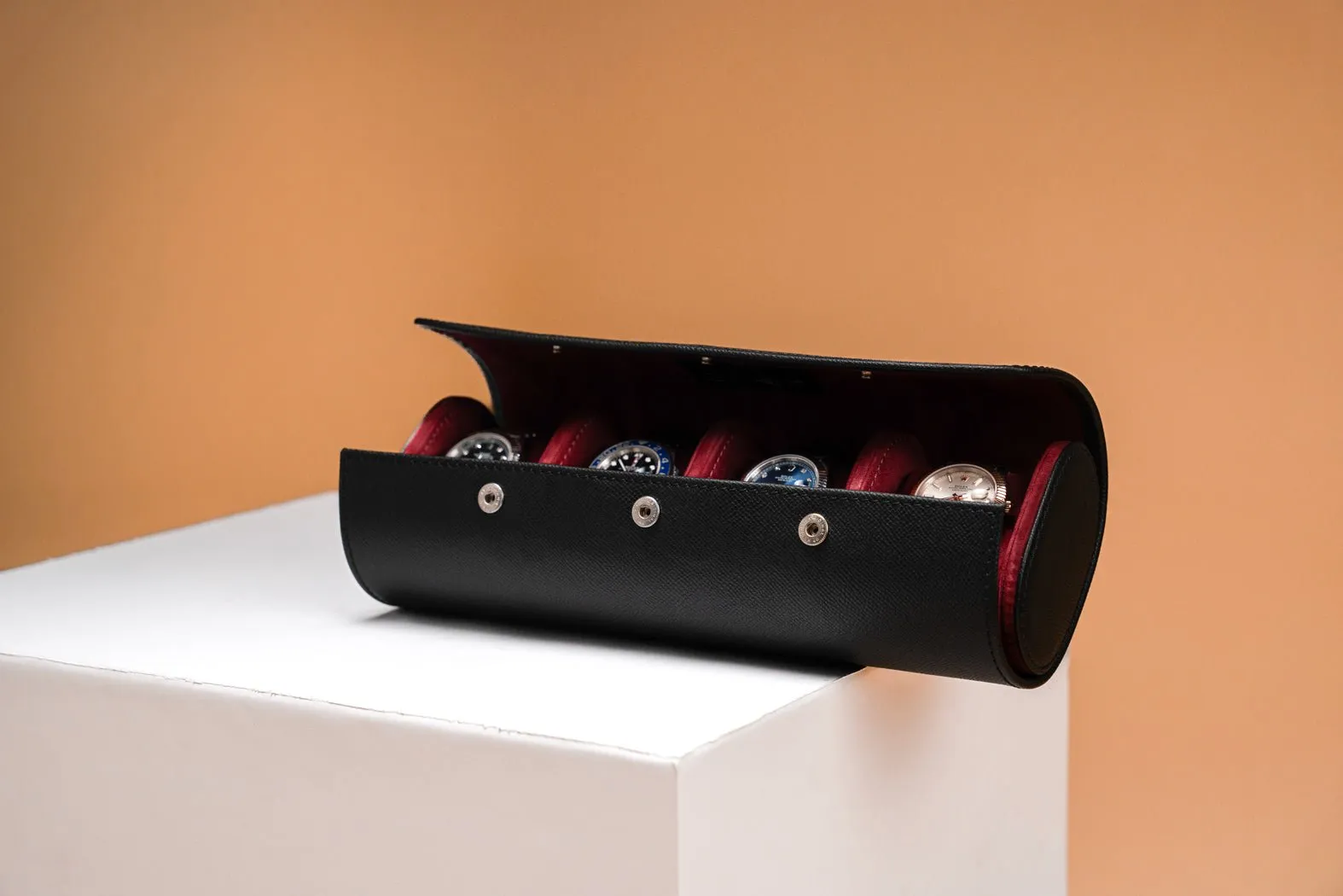 Galata Saffiano Black Watch Roll