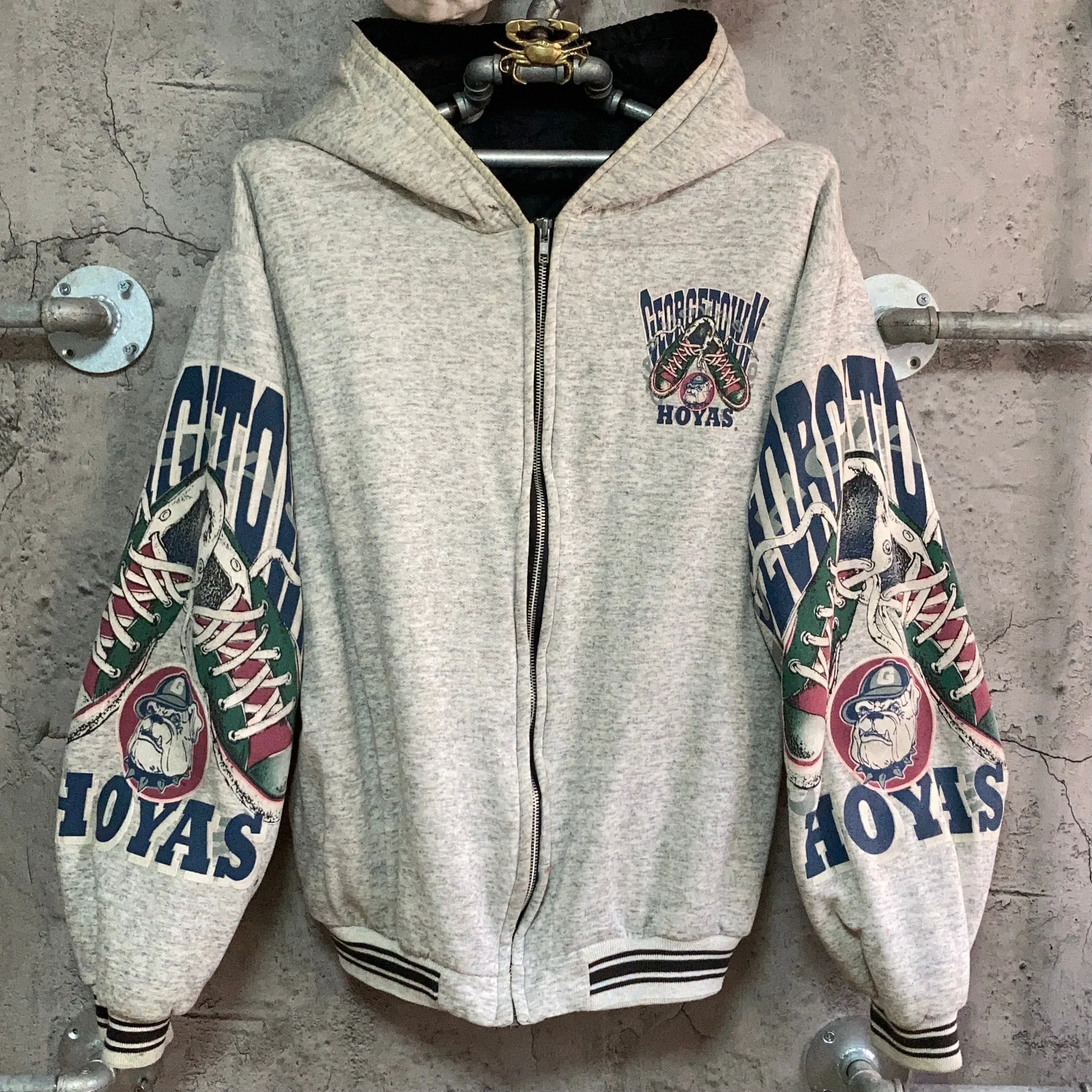 Georgetown hoyas zip up hoodie gray