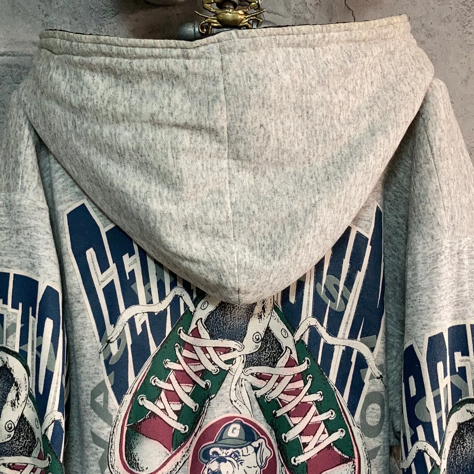 Georgetown hoyas zip up hoodie gray