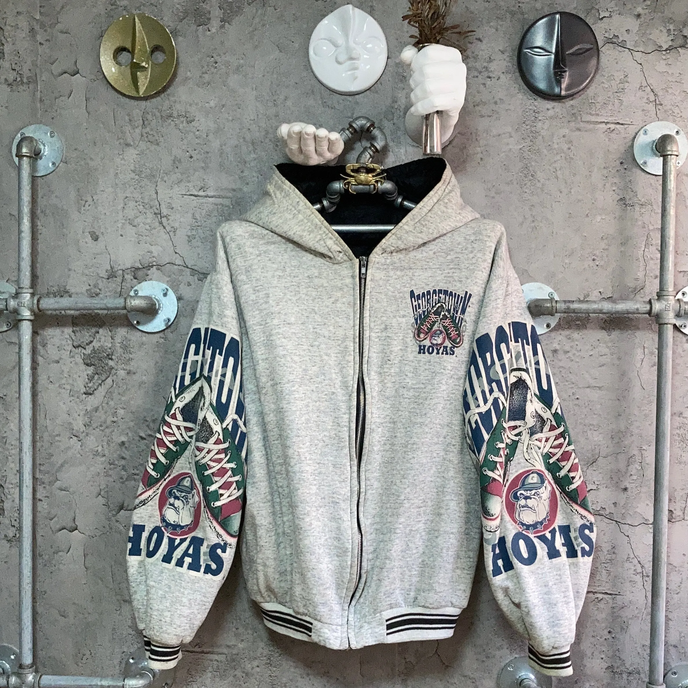 Georgetown hoyas zip up hoodie gray