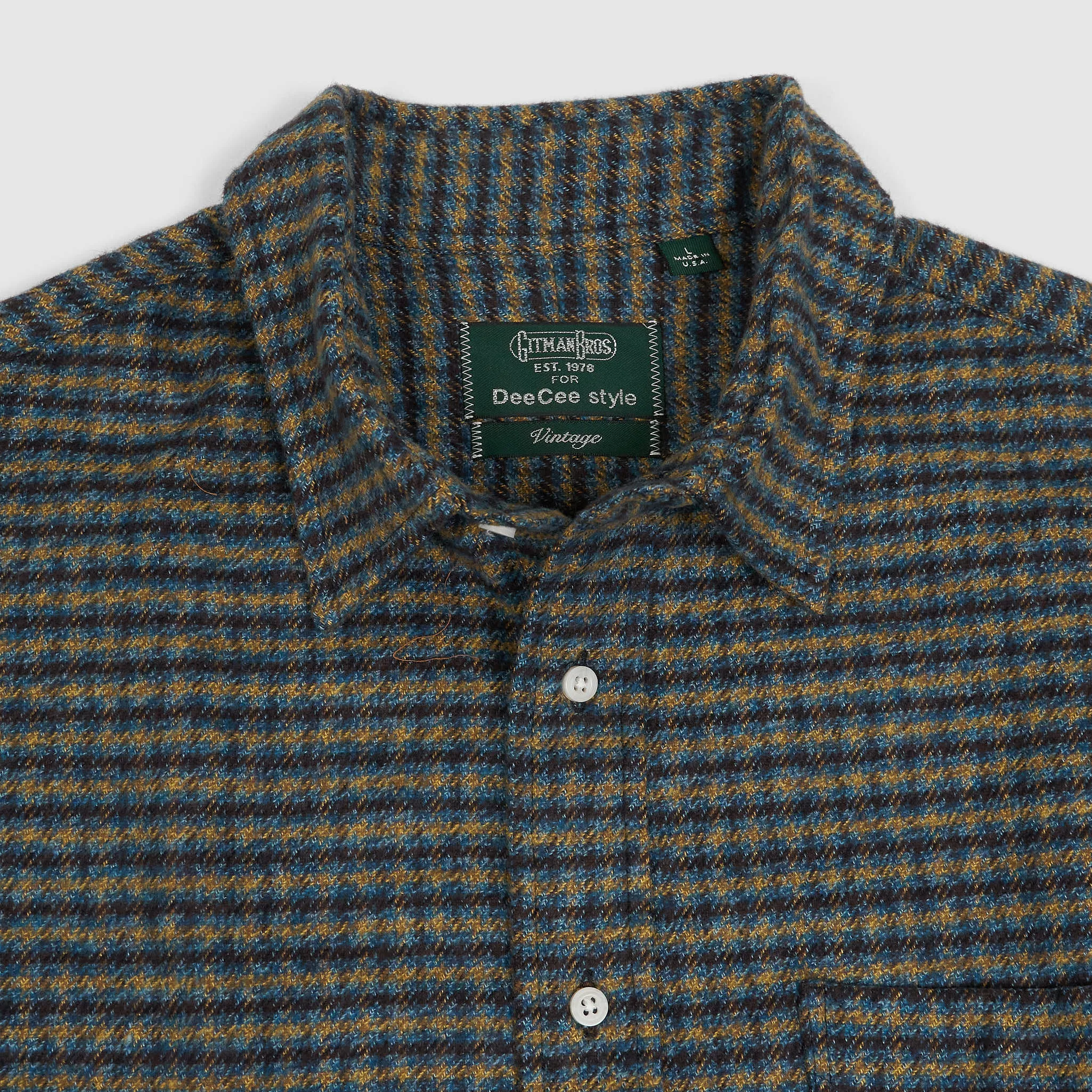 Gitman Vintage for DeeCee style Medium Weight Plaid Cotton Sports Shirt with one Pocket