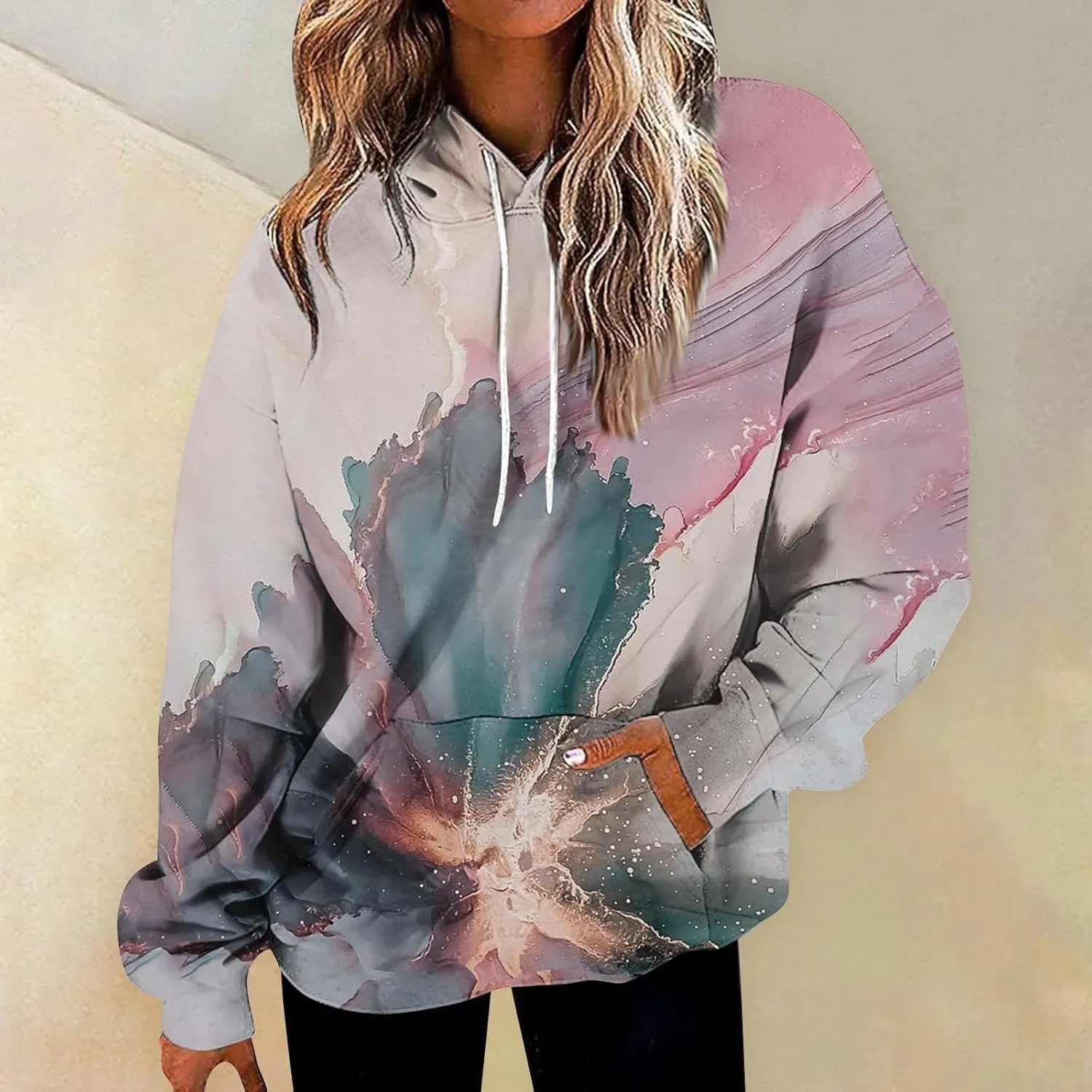 GOFULY Sweatshirt Blazer Women Fall Solid Hoodies Lightweight Winter Sweatshirts Long Sleeve Drawstring Sweaters With Pocket