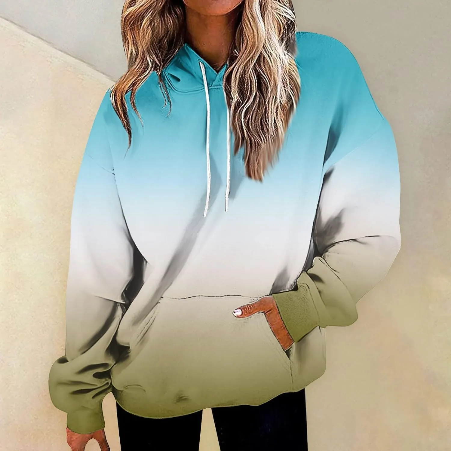 GOFULY Women Sweatshirt Fall Marble Print Hoodies Lightweight Winter Sweatshirt Long Sleeve Drawstring Pullover With Pocket