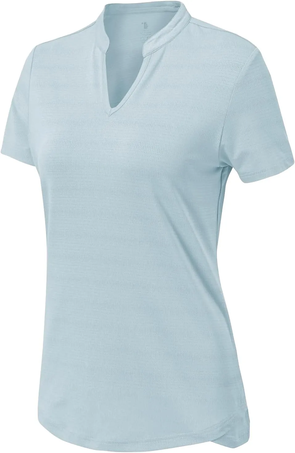 Gopune Women's V Neck Golf Polo Shirts Collarless Short Sleeve Lightweight Quick Dry Tennis Running T-Shirts