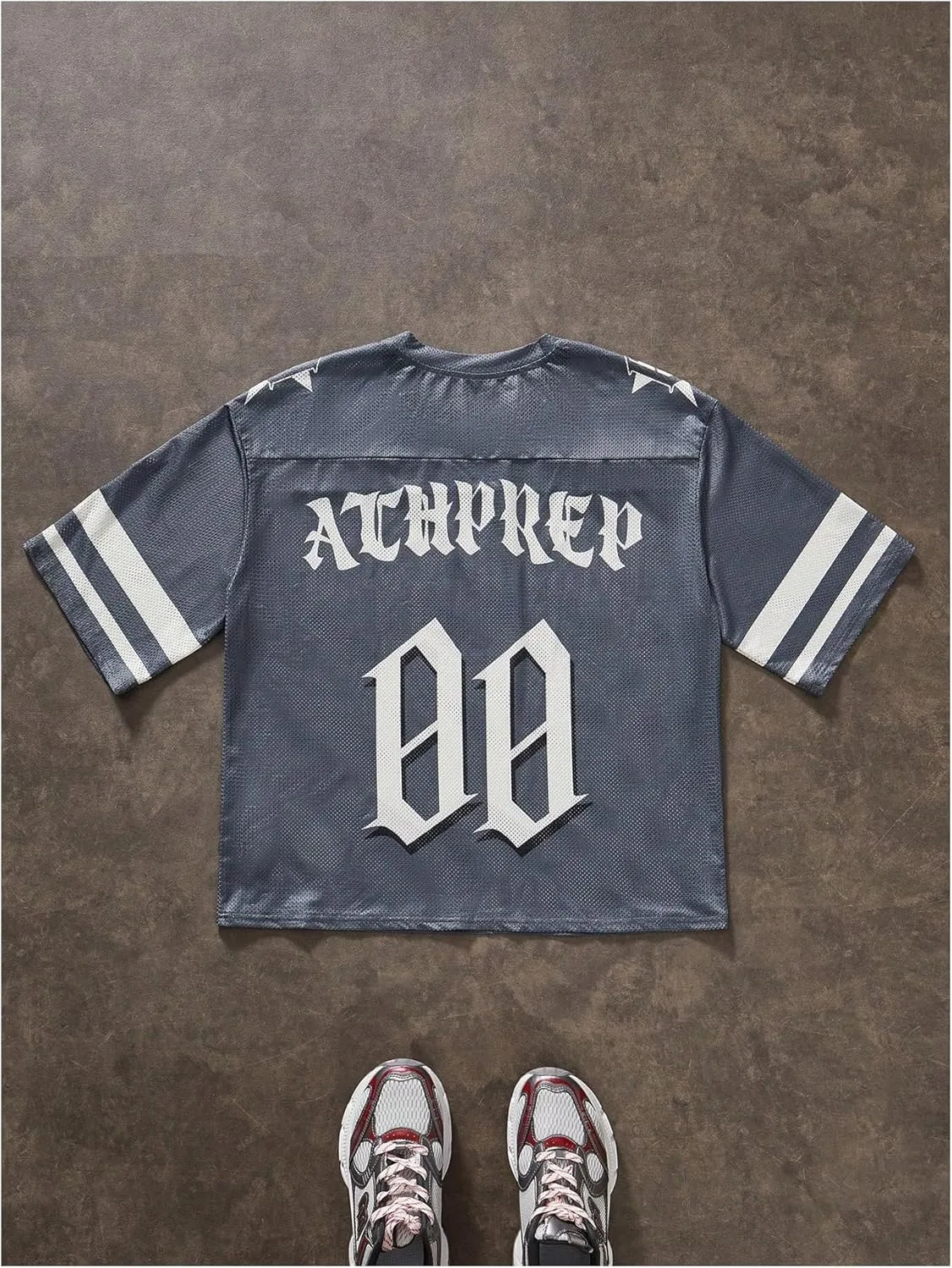 GORGLITTER Men's Oversized Jersey Shirt Number Graphic Tees Short Sleeve Crewneck T Shirts