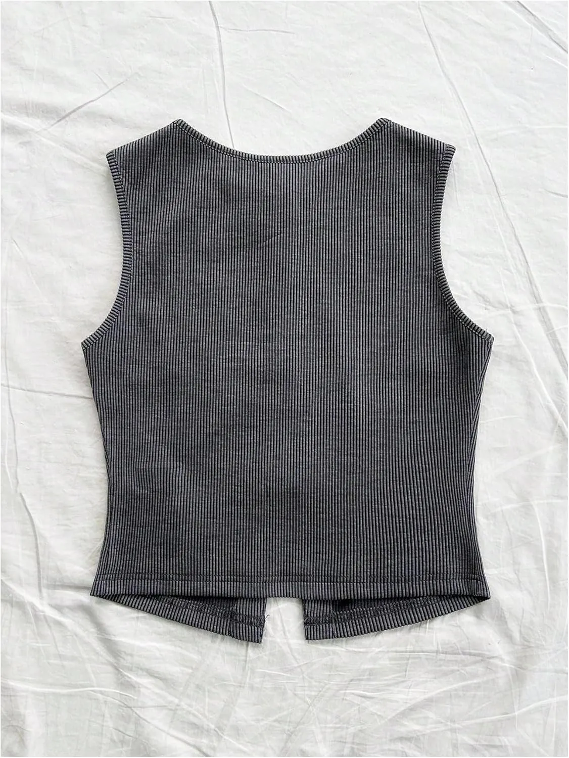 GORGLITTER Women's Bow Button Up Vest Knitted V Neck Sleeveless Cardigan Vest Tank Tops