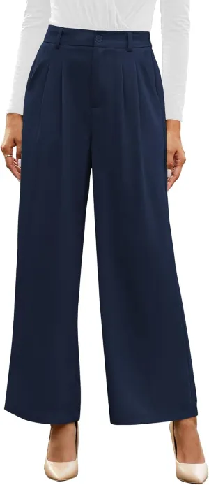 GRAPENT Wide Leg Pants for Women Work Business Casual High Waisted Dressy Pants Flowy Trousers Office