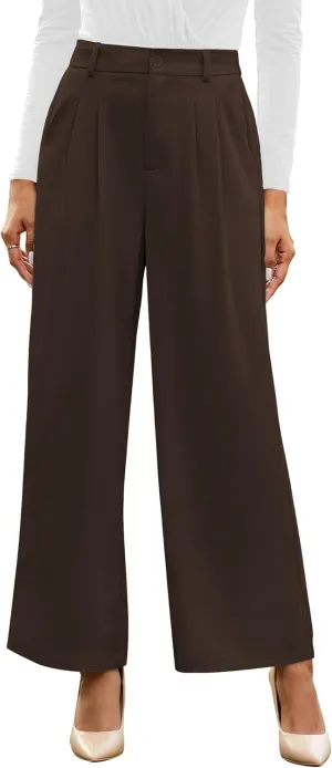 GRAPENT Wide Leg Pants for Women Work Business Casual High Waisted Dressy Pants Flowy Trousers Office