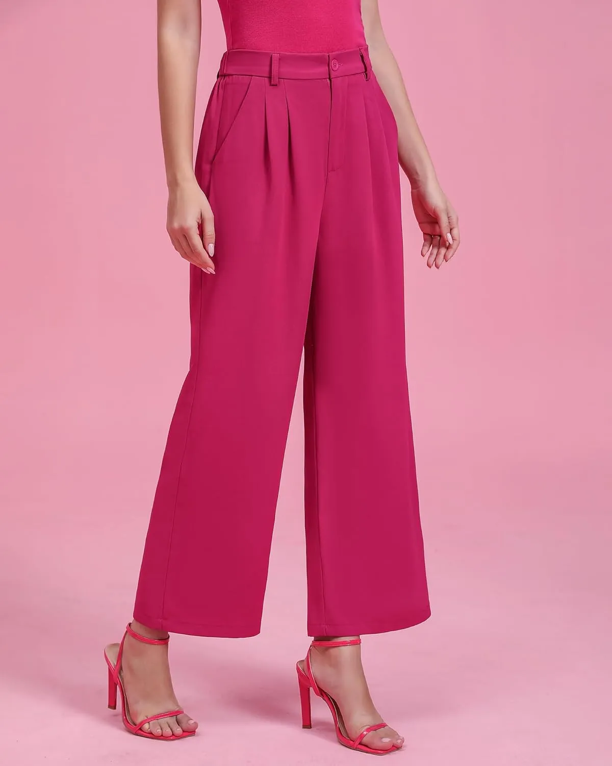 GRAPENT Wide Leg Pants for Women Work Business Casual High Waisted Dressy Pants Flowy Trousers Office