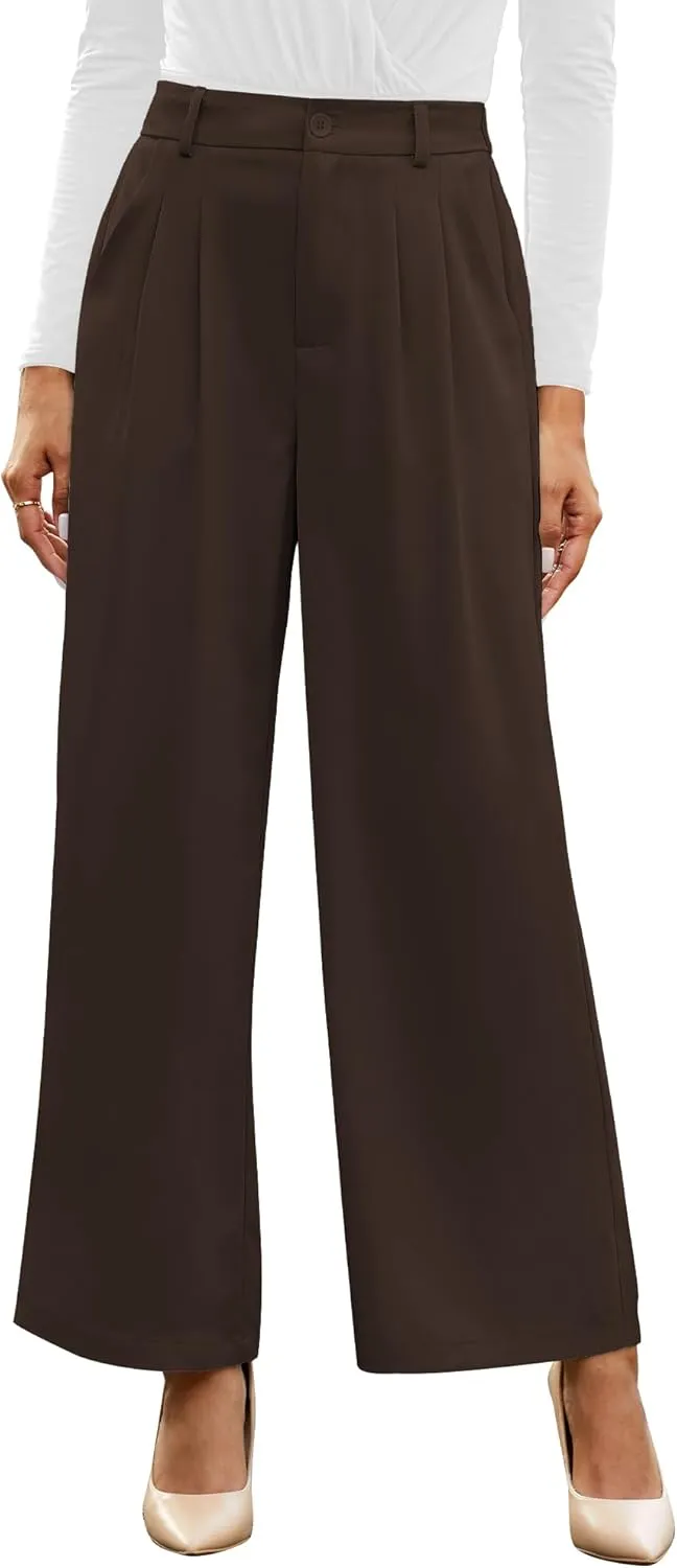 GRAPENT Wide Leg Pants for Women Work Business Casual High Waisted Dressy Pants Flowy Trousers Office