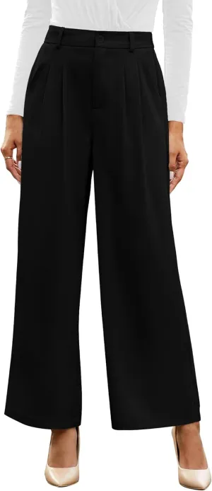 GRAPENT Wide Leg Pants for Women Work Business Casual High Waisted Dressy Pants Flowy Trousers Office