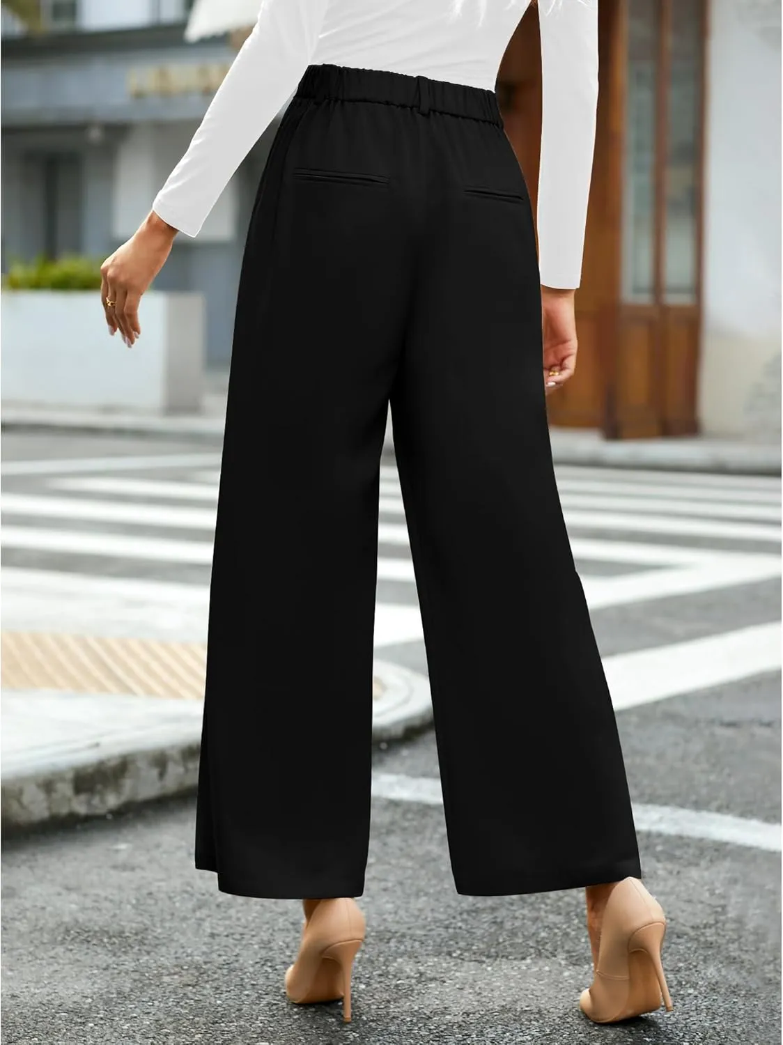 GRAPENT Wide Leg Pants for Women Work Business Casual High Waisted Dressy Pants Flowy Trousers Office