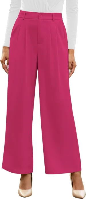 GRAPENT Wide Leg Pants for Women Work Business Casual High Waisted Dressy Pants Flowy Trousers Office