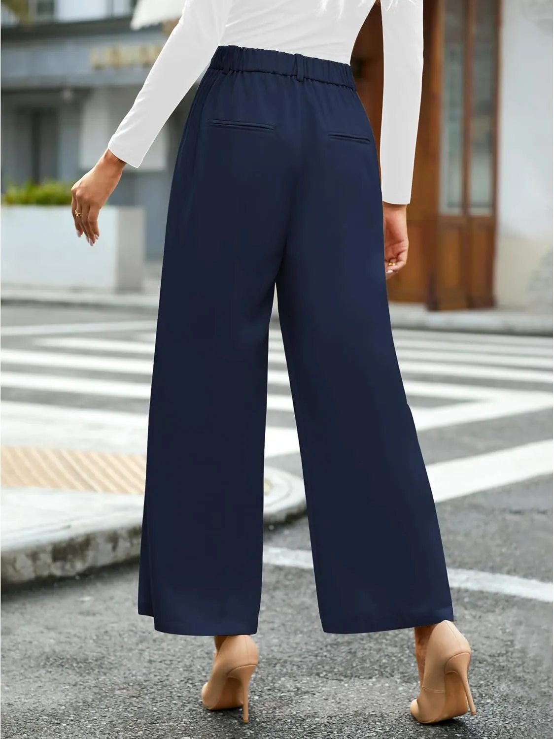 GRAPENT Wide Leg Pants for Women Work Business Casual High Waisted Dressy Pants Flowy Trousers Office
