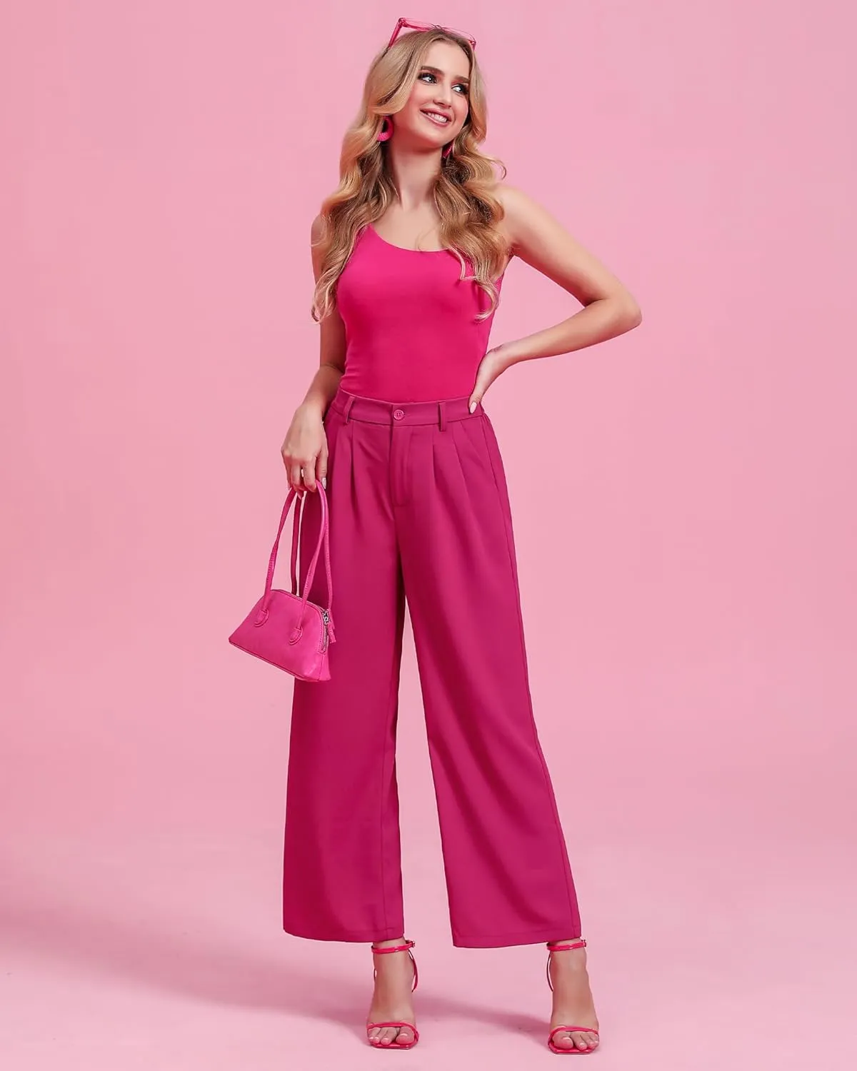 GRAPENT Wide Leg Pants for Women Work Business Casual High Waisted Dressy Pants Flowy Trousers Office