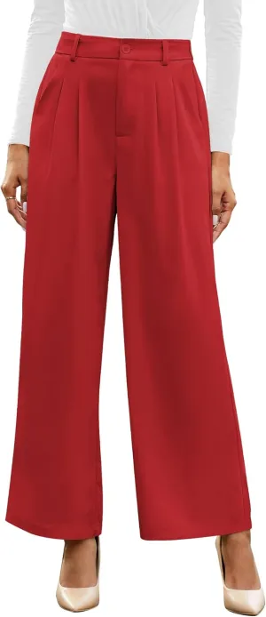 GRAPENT Wide Leg Pants for Women Work Business Casual High Waisted Dressy Pants Flowy Trousers Office