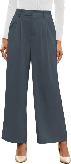 GRAPENT Wide Leg Pants for Women Work Business Casual High Waisted Dressy Pants Flowy Trousers Office