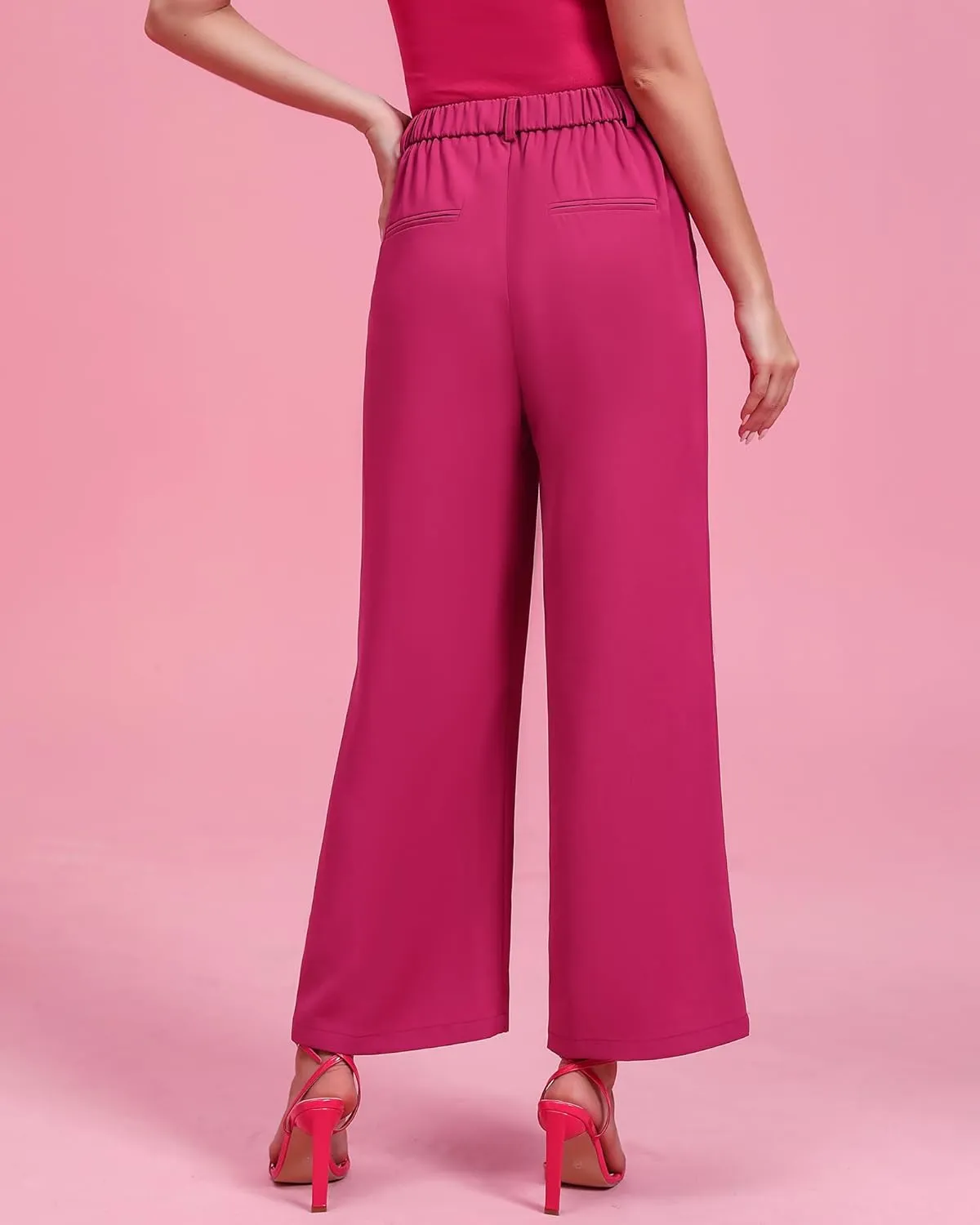 GRAPENT Wide Leg Pants for Women Work Business Casual High Waisted Dressy Pants Flowy Trousers Office