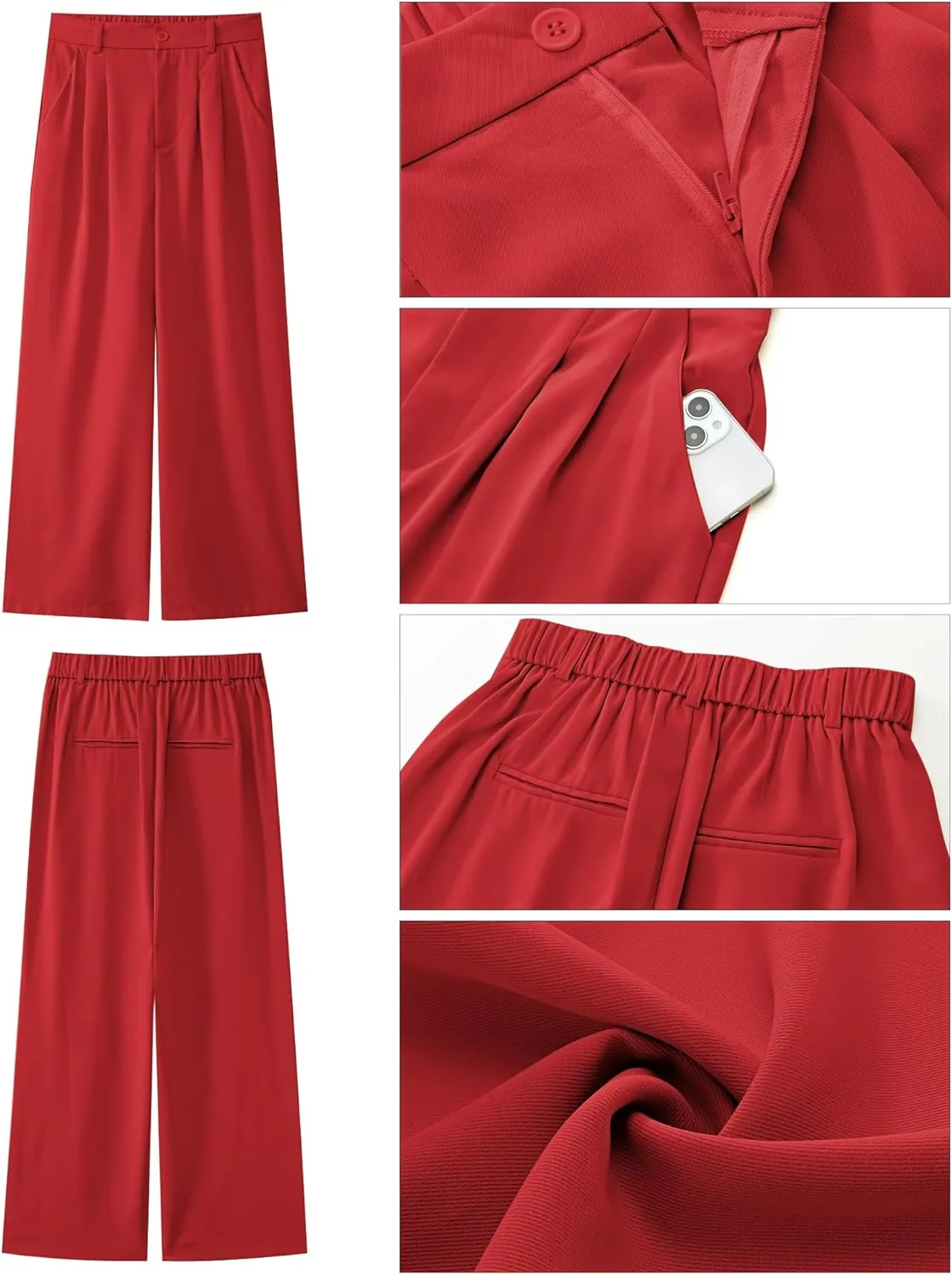 GRAPENT Wide Leg Pants for Women Work Business Casual High Waisted Dressy Pants Flowy Trousers Office
