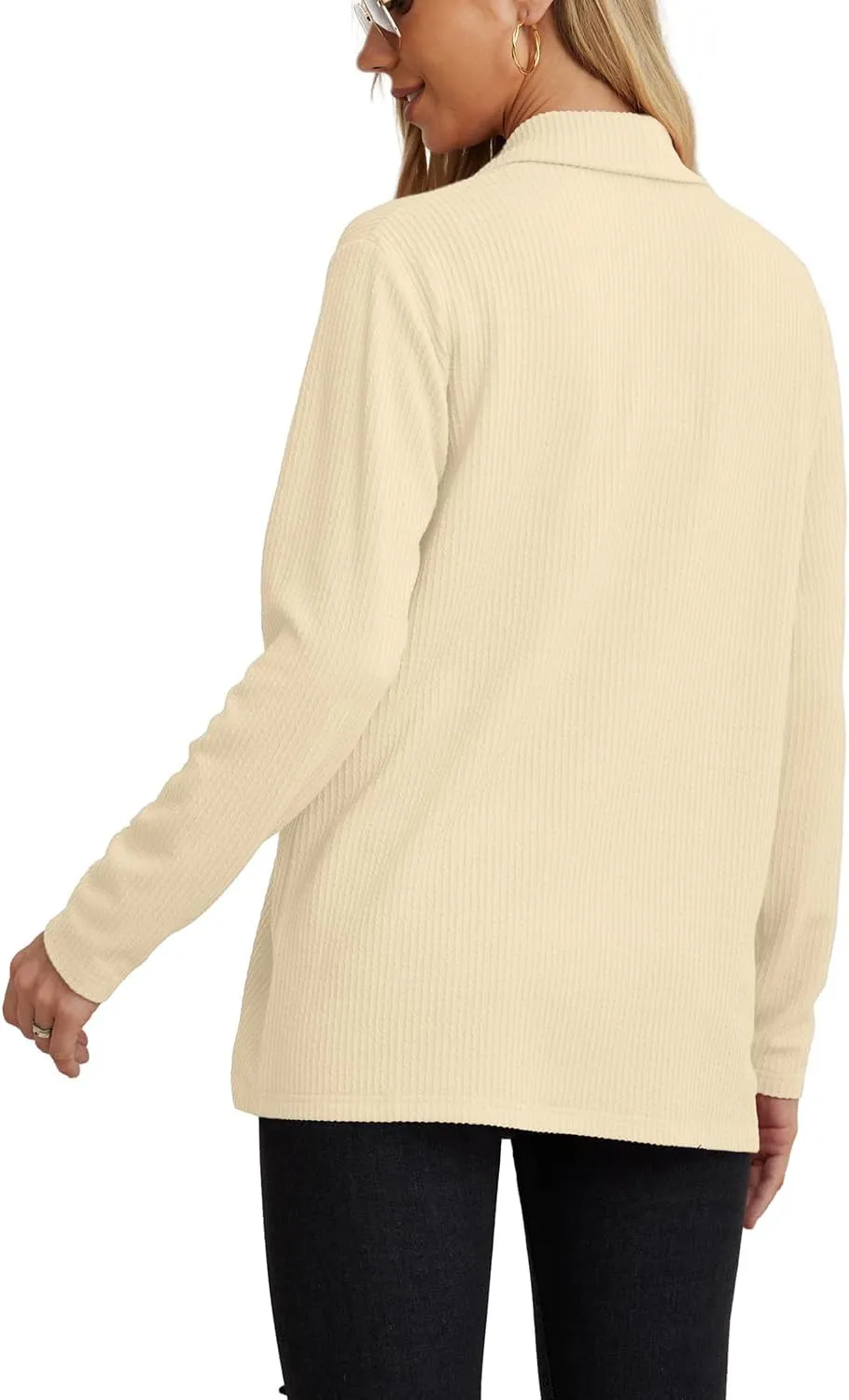 GRECERELLE Women's Long Sleeve Open Front Cardigan Lightweight Knitwear for Fall and Winter