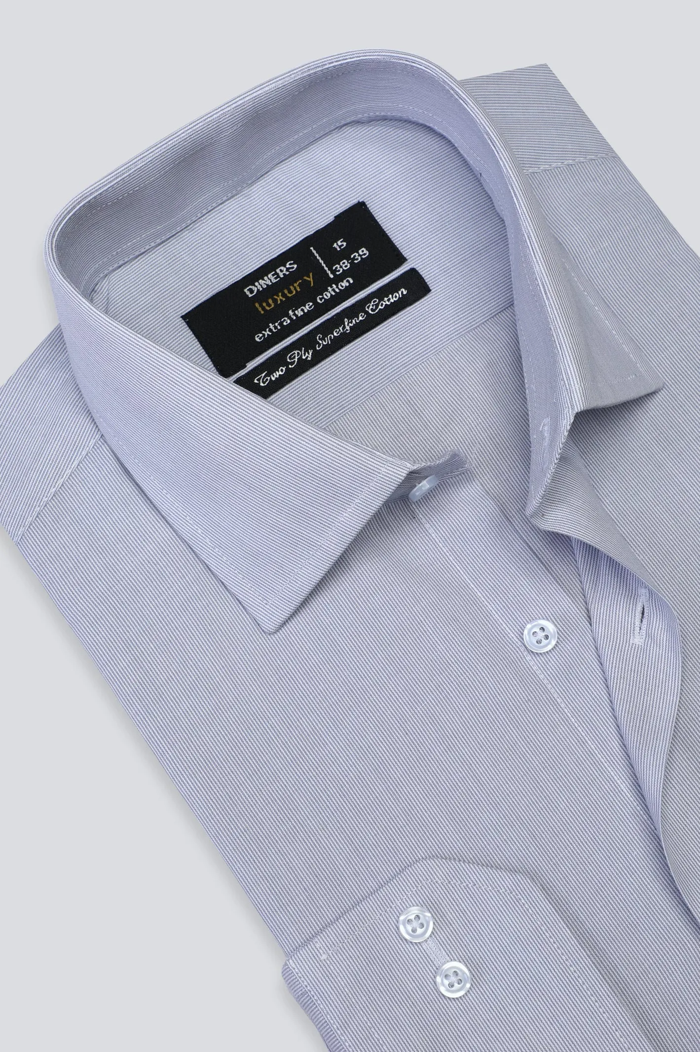 Grey Hairline Stripe Formal Shirt