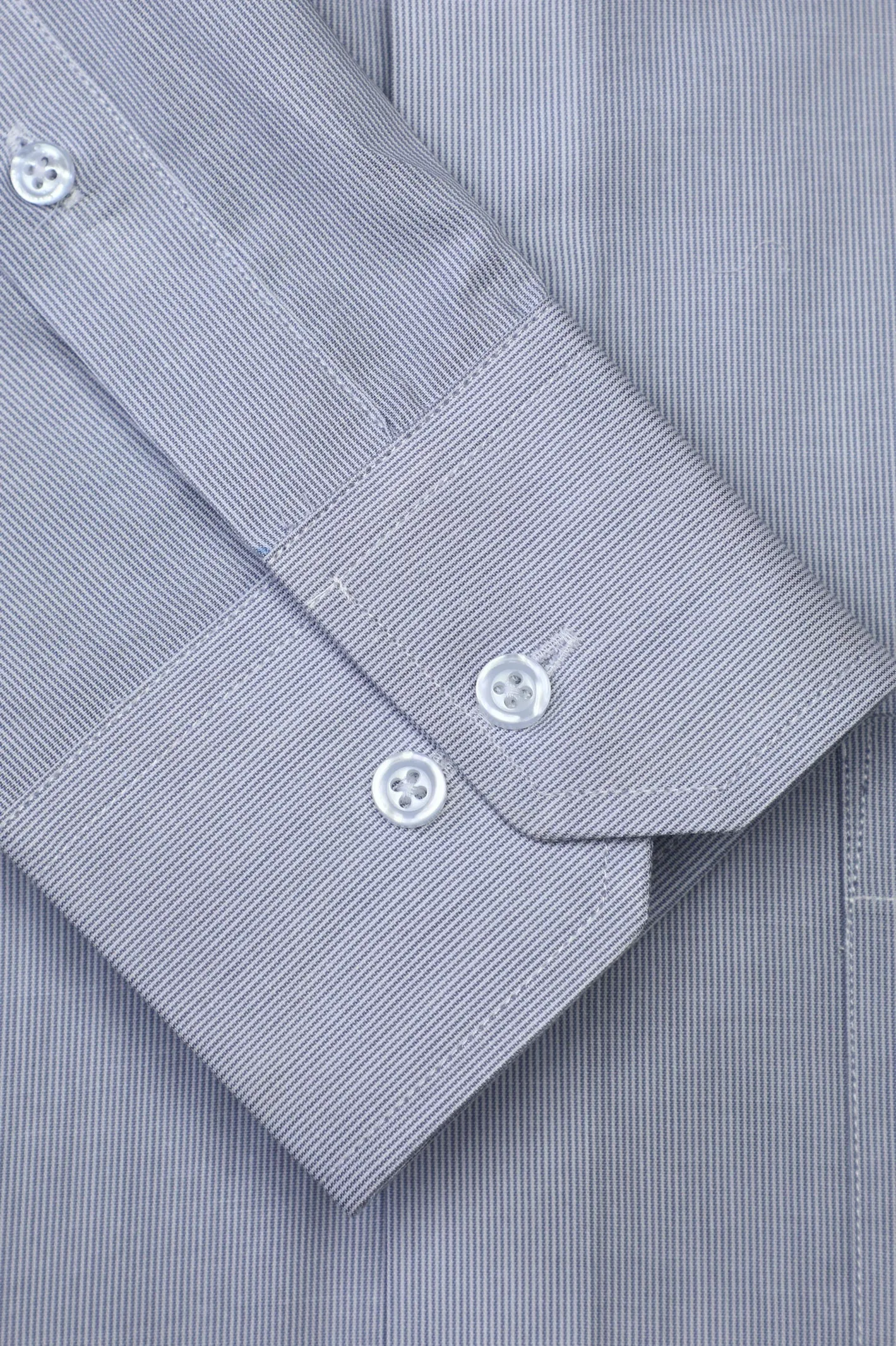 Grey Hairline Stripe Formal Shirt