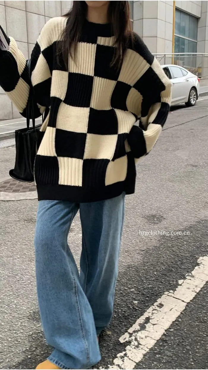 Grunge Clothes Grandpa Sweaters Vintage Aesthetic Baggy Dark Academia Clothing Plaid Striped Preppy Pullovers 2025