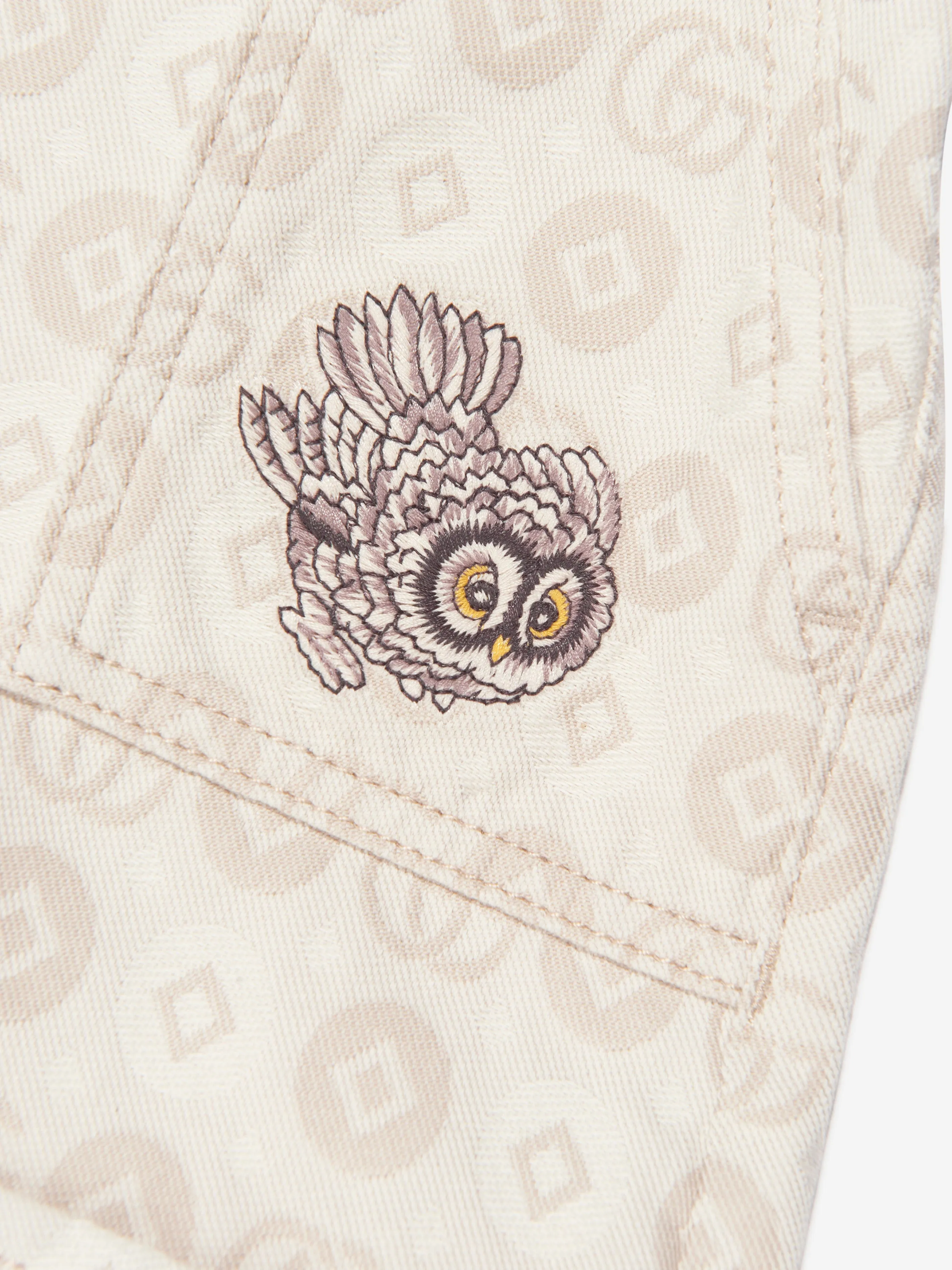 Gucci Girls GG Logo Denim Shorts in Ivory