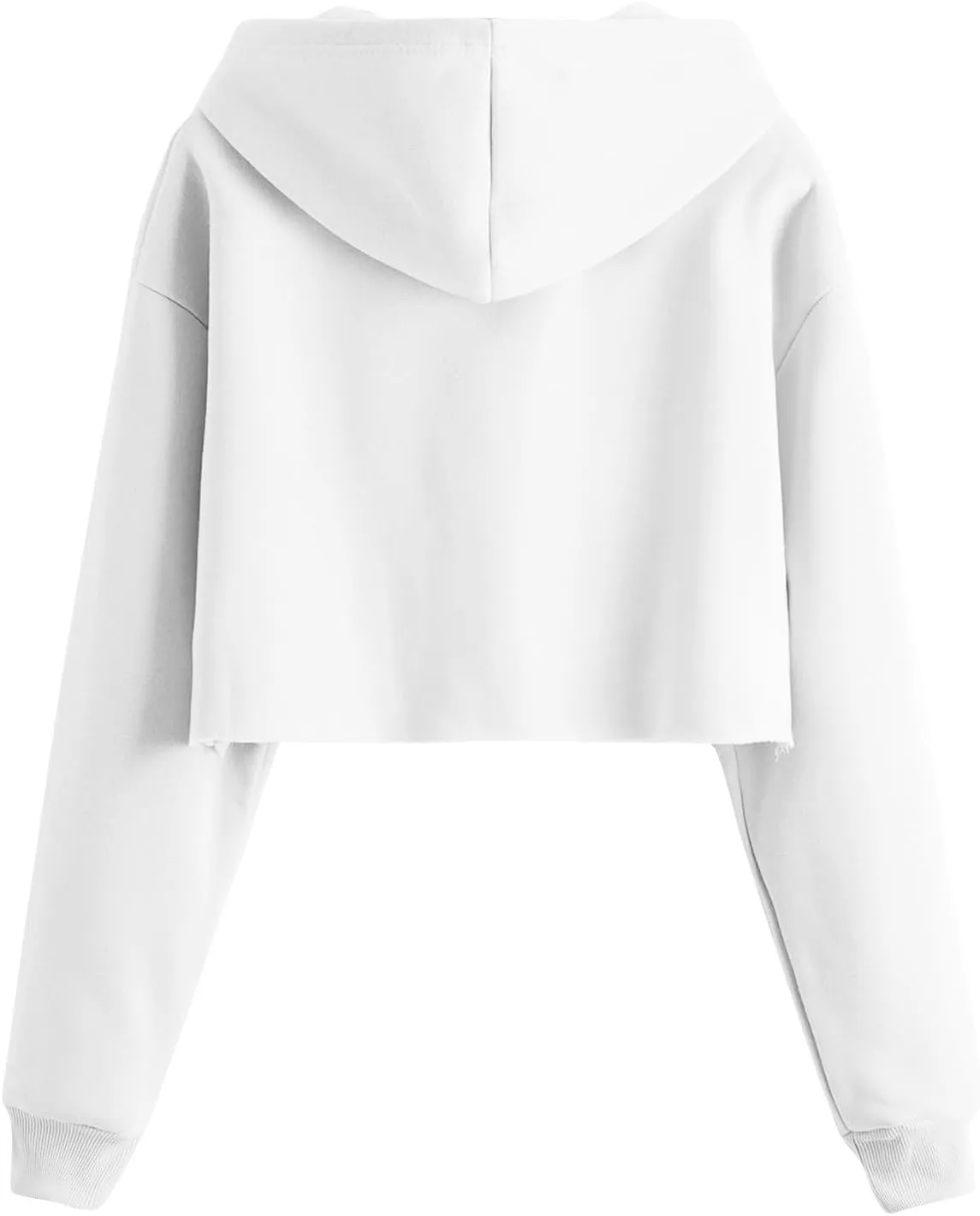 Gumipy Women's Cropped Hoodies Drop Shoulder Drawtring Oversized Sweatshirt Hoodie Y2K Long Sleeve Pullover Senior Crop Tops