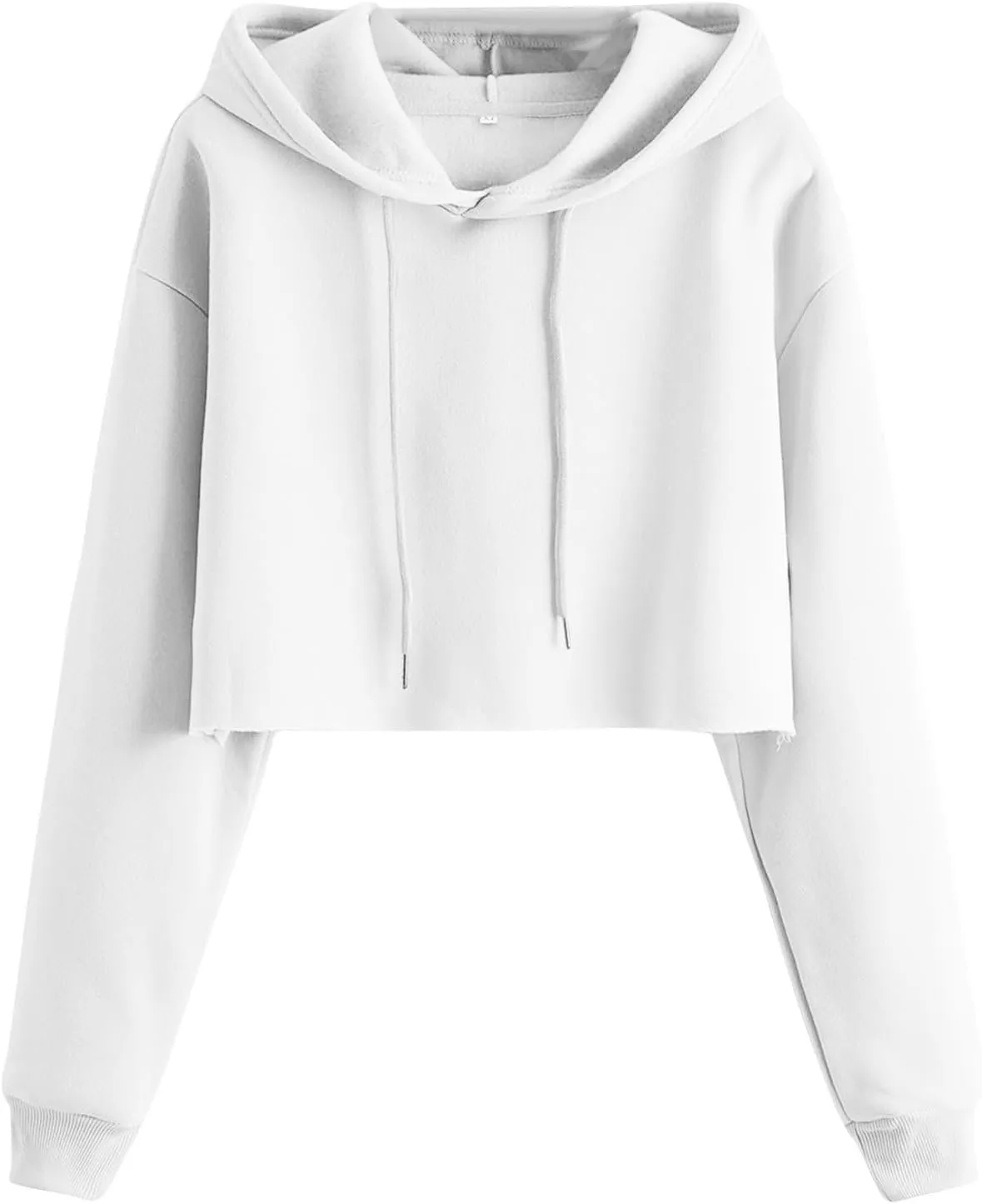 Gumipy Women's Cropped Hoodies Drop Shoulder Drawtring Oversized Sweatshirt Hoodie Y2K Long Sleeve Pullover Senior Crop Tops