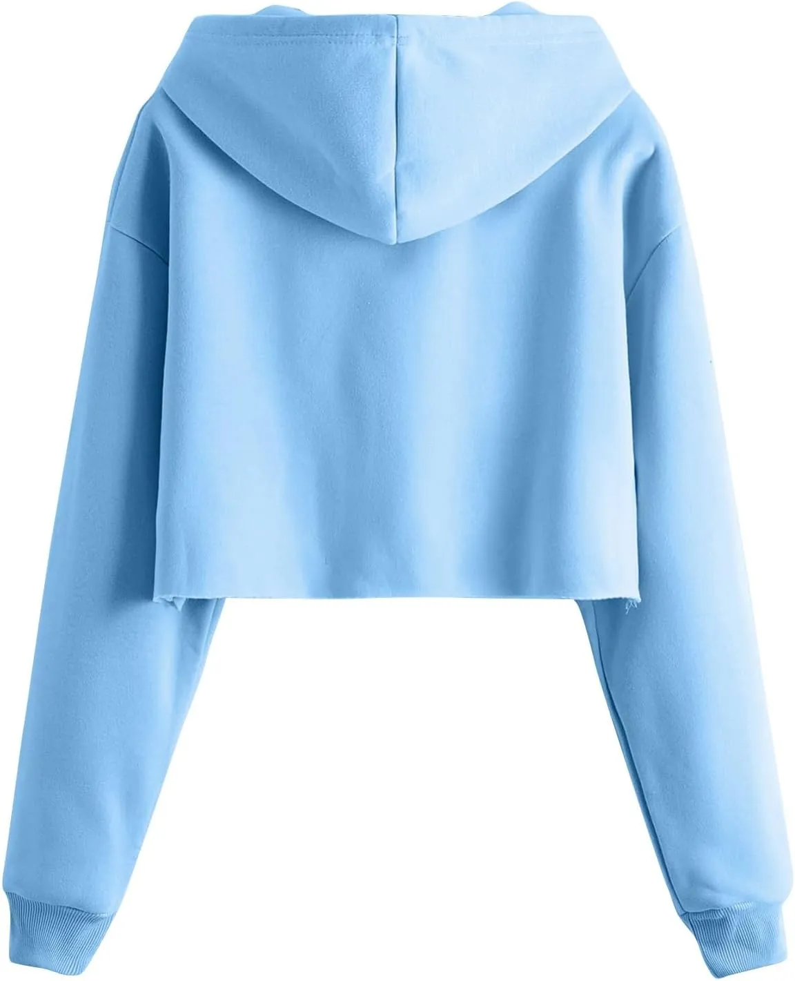 Gumipy Women's Cropped Hoodies Drop Shoulder Drawtring Oversized Sweatshirt Hoodie Y2K Long Sleeve Pullover Senior Crop Tops
