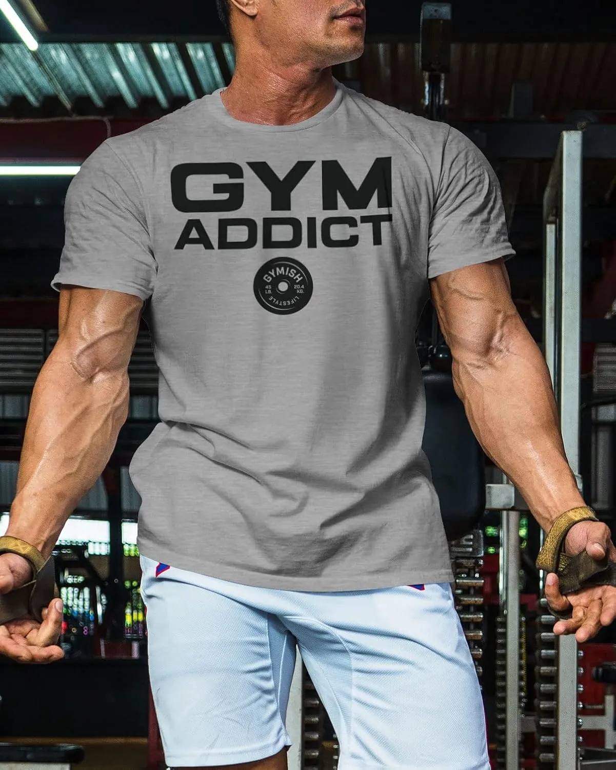 Gym Addict Workout Shirts for Men, Funny Lifting T-Shirt