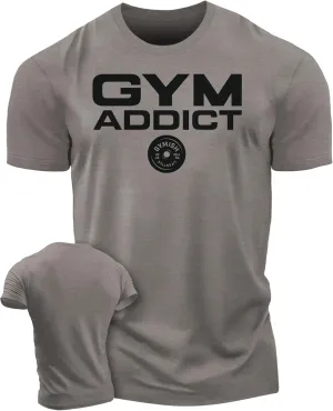 Gym Addict Workout Shirts for Men, Funny Lifting T-Shirt